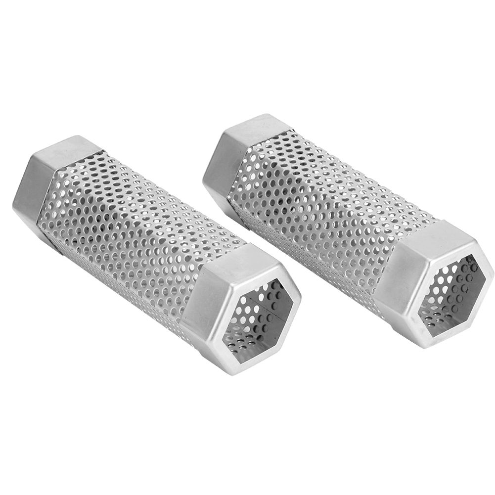 2Pcs BBQ Grill Smoker Tube Mesh Tube Pellets Smoke Box 6in Stainless Steel