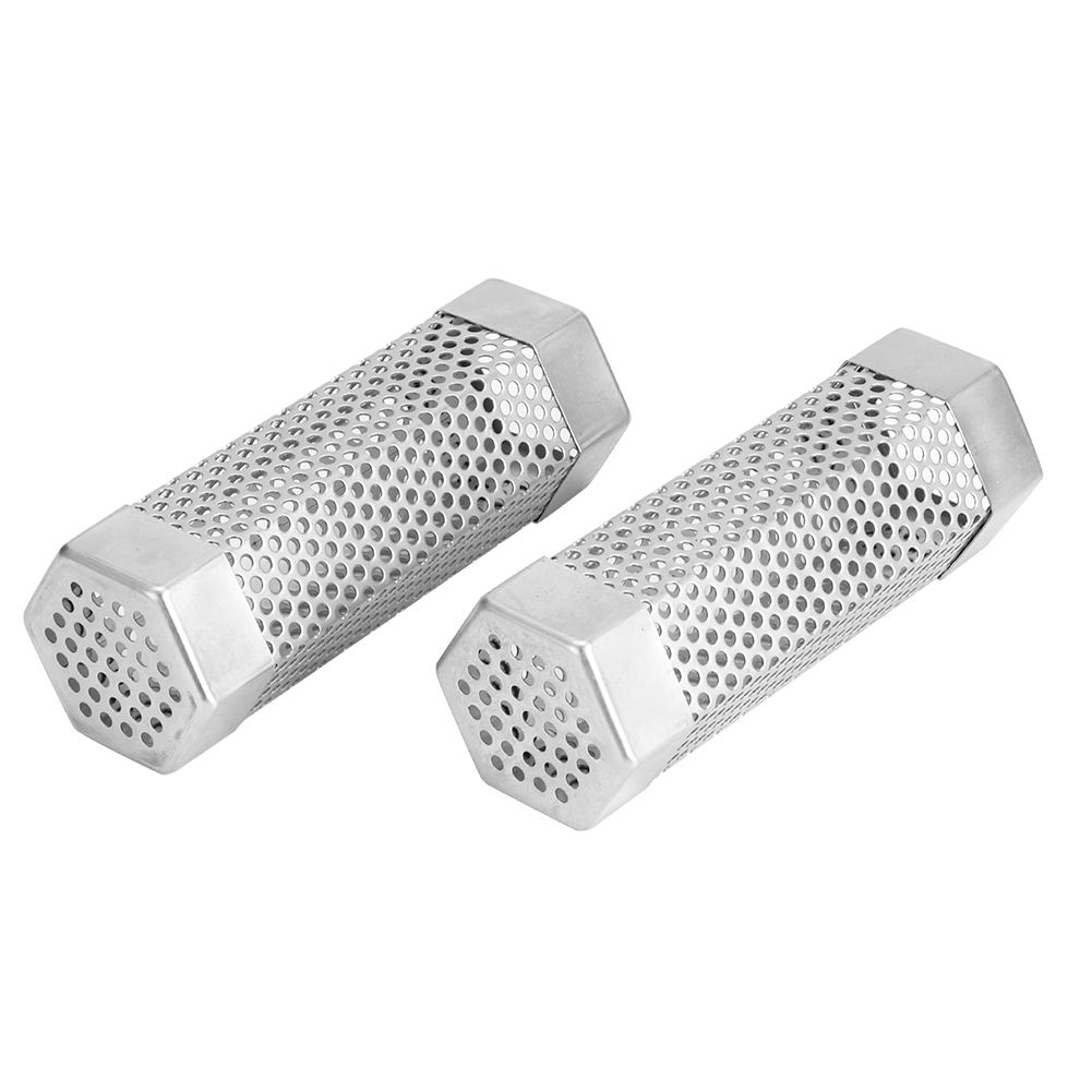 2Pcs BBQ Grill Smoker Tube Mesh Tube Pellets Smoke Box 6in Stainless Steel view 2