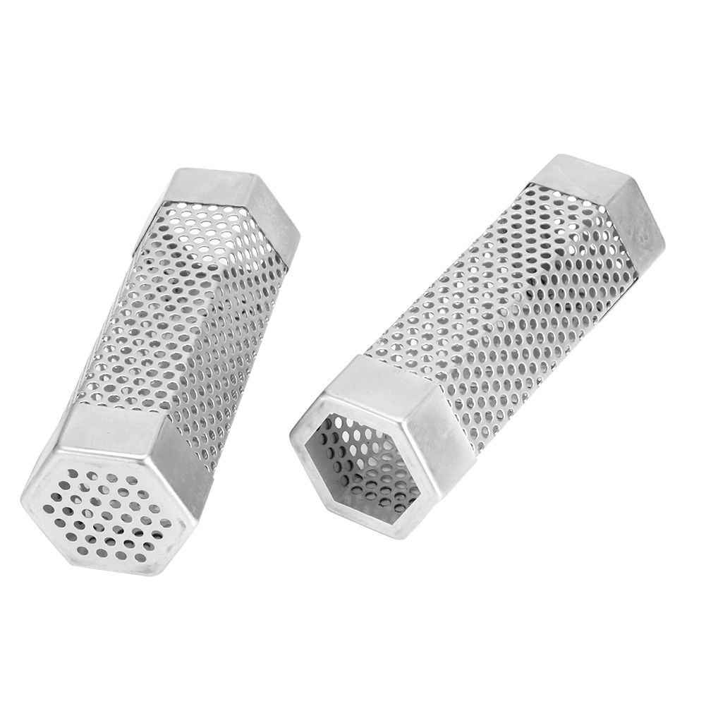 2Pcs BBQ Grill Smoker Tube Mesh Tube Pellets Smoke Box 6in Stainless Steel view 3
