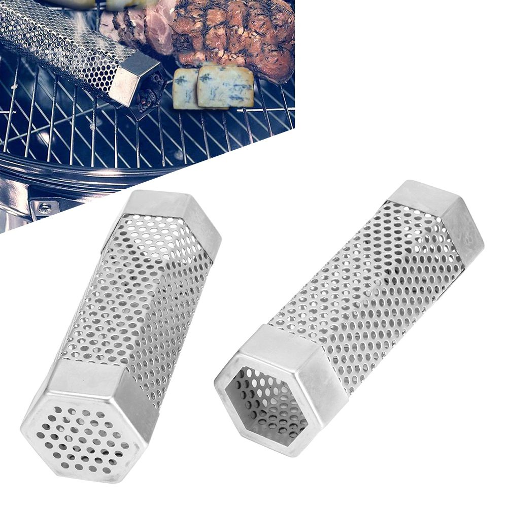 2Pcs BBQ Grill Smoker Tube Mesh Tube Pellets Smoke Box 6in Stainless Steel view 9