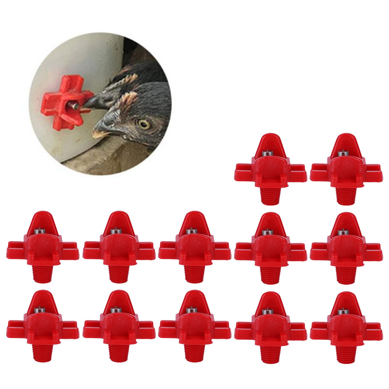 12PCS Automatic Poultry Drinking Nipples Waterer Drinker for Chicken Quail view 10