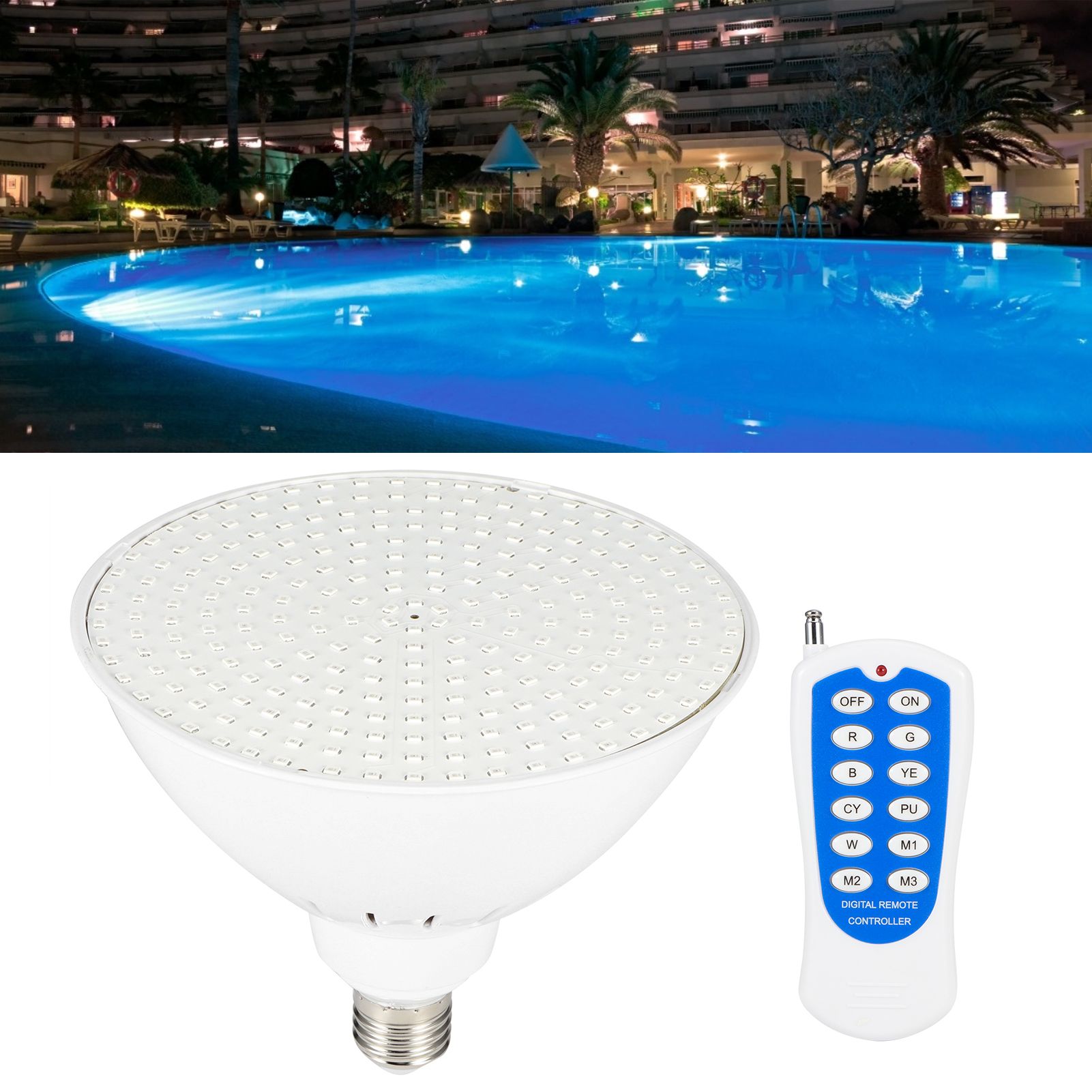 E27 LED Pool Light RGB Bulb Underwater Lamp with Remote Control for Swimming view 9