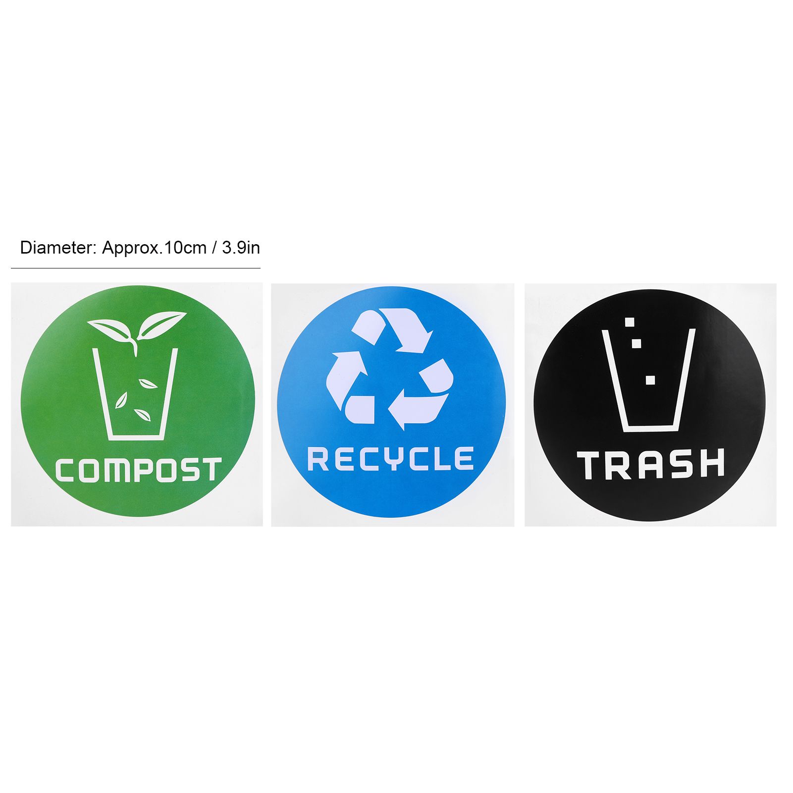 60Pcs/Set Round Recycle Trash Compost Sticker Decal for Trash Cans Garbage view 12