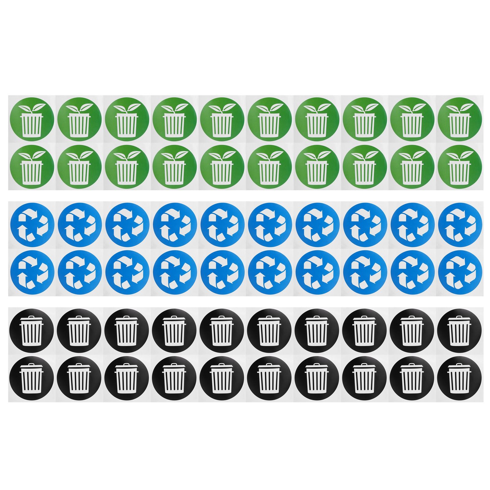 60Pcs/Set Circular Garbage Collection Identification Recycle Decal Dustbin Sticker view 2