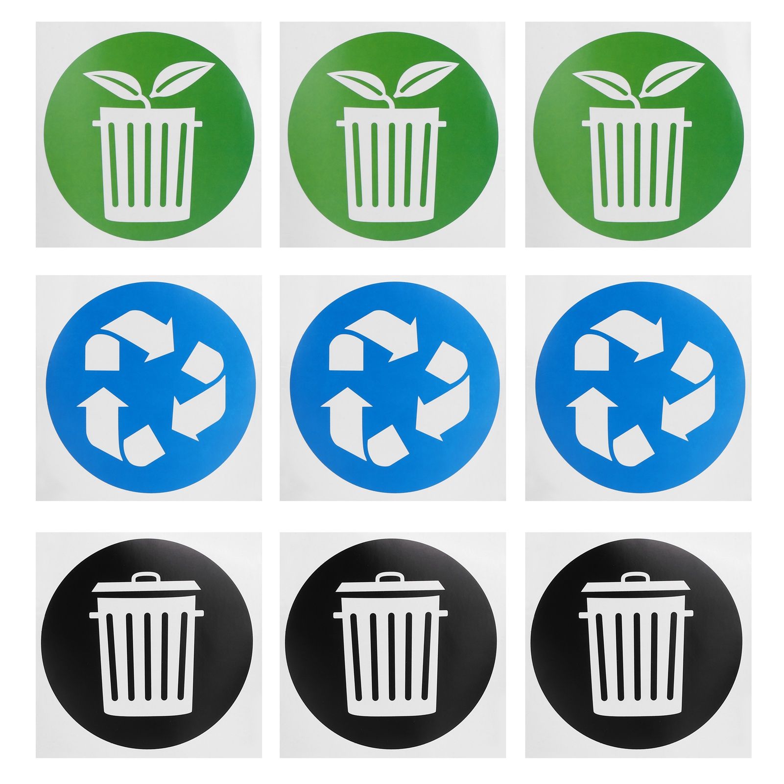 60Pcs/Set Circular Garbage Collection Identification Recycle Decal Dustbin Sticker view 4