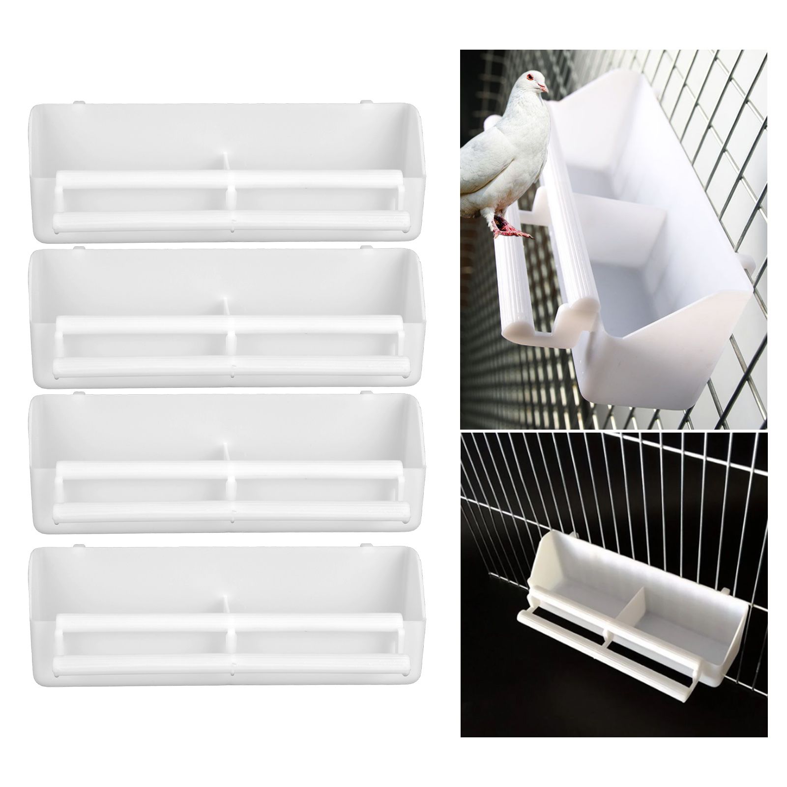 4pcs Parrots Feeder Pet Bird Hanging Food Water Bowl Pigeons Stand Cage view 10