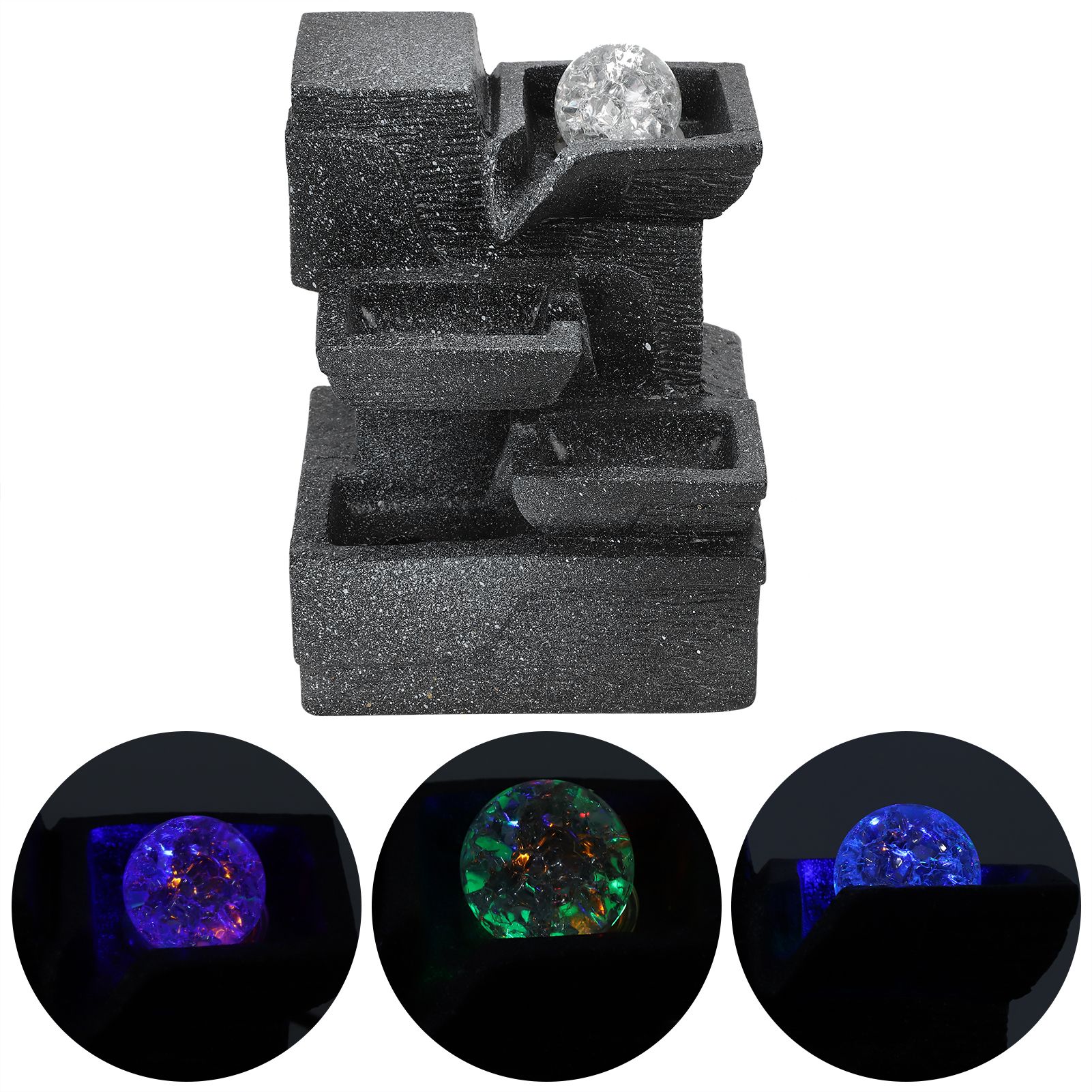 Tabletop Rockery Water Fountain Ornament for Indoor Feng Shui Home Office view 9