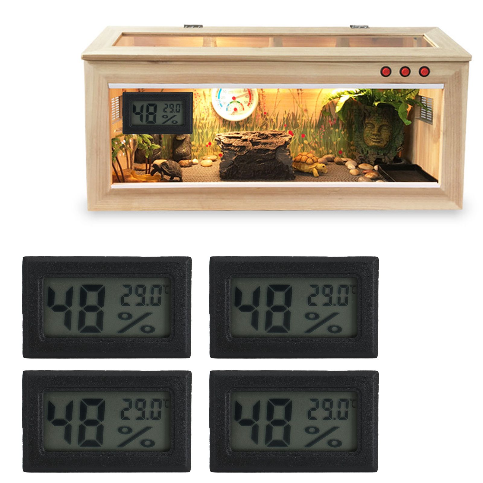 4PCS Mini Embedded Digital Temperature Humidity Meters Gauge Indoor view 9