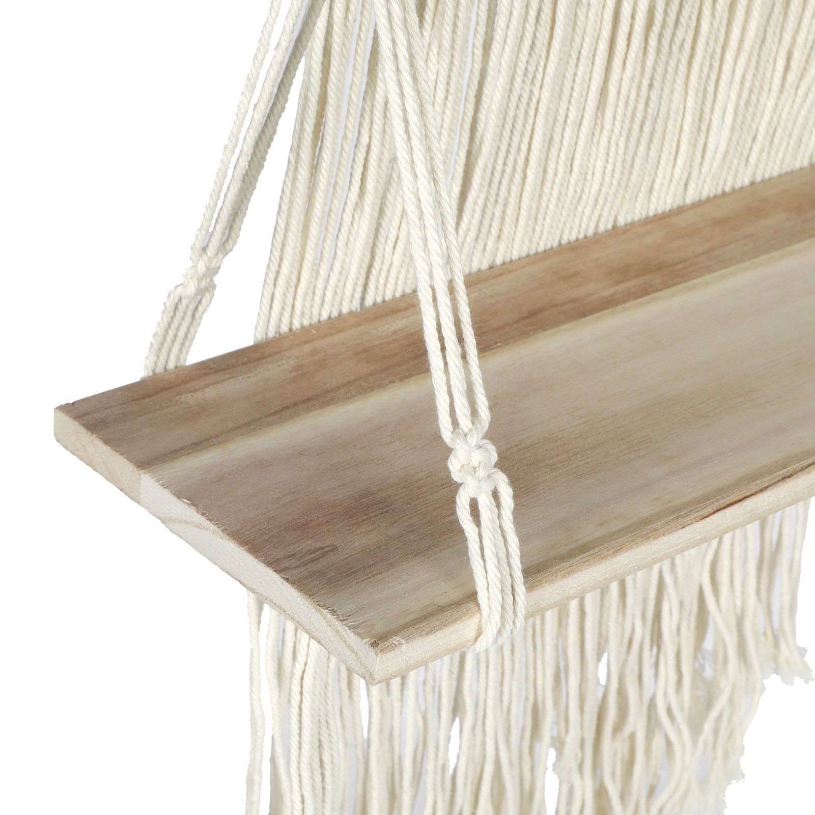 Hand Knitting Wall Hanging Shelf Organizer Rope Plant Pot Holder for Home view 12