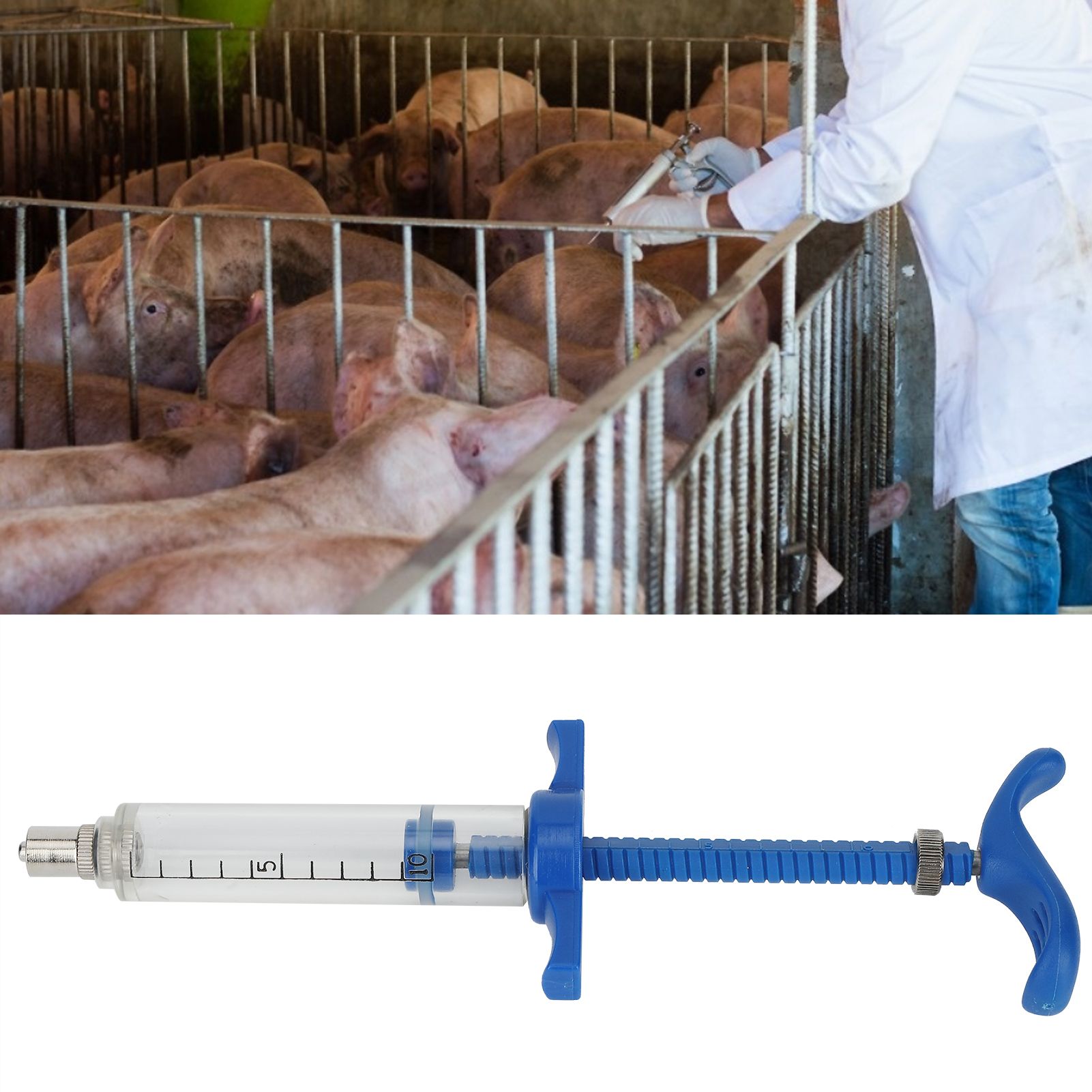 Plastic Steel Syringe Animal Injector Syringe Accessories Animal Nursing view 9