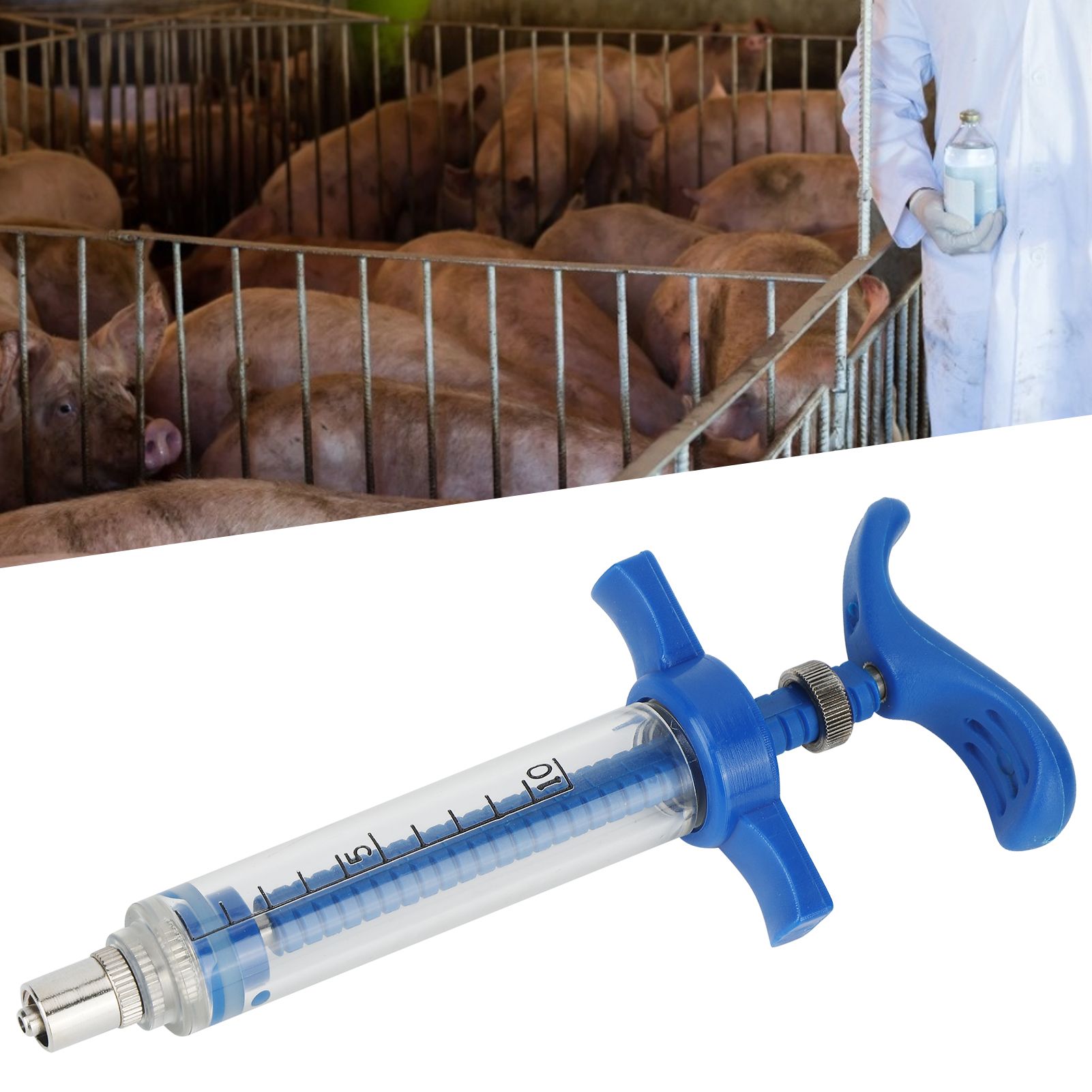 Plastic Steel Syringe Animal Injector Syringe Accessories Animal Nursing view 10