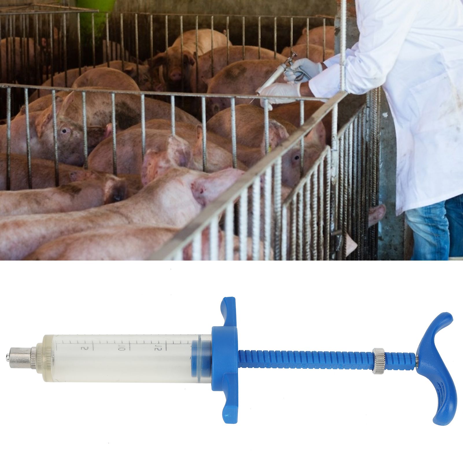 Plastic Steel Syringe Animal Injector Syringe Accessories Animal Nursing view 9