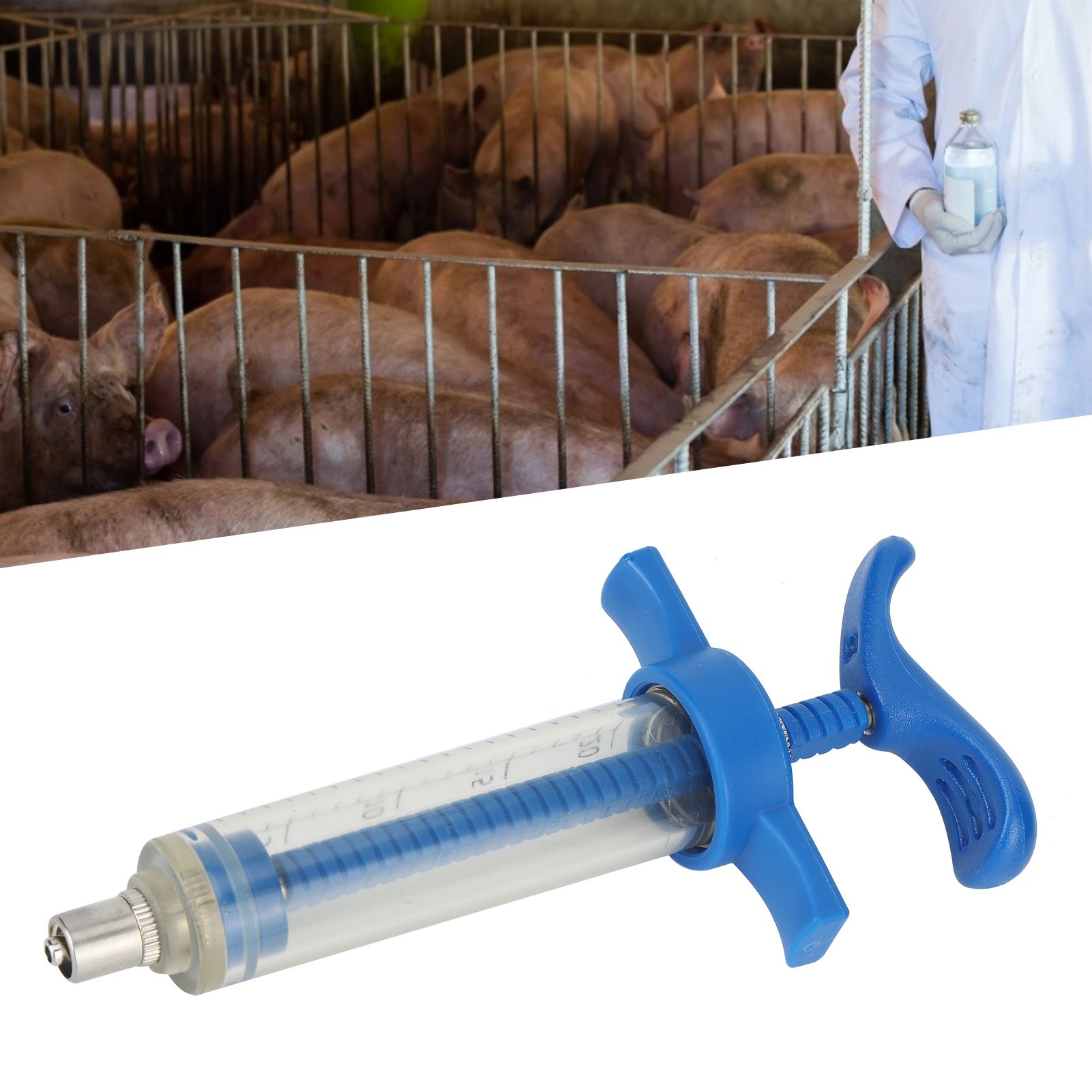 Plastic Steel Syringe Animal Injector Syringe Accessories Animal Nursing view 10