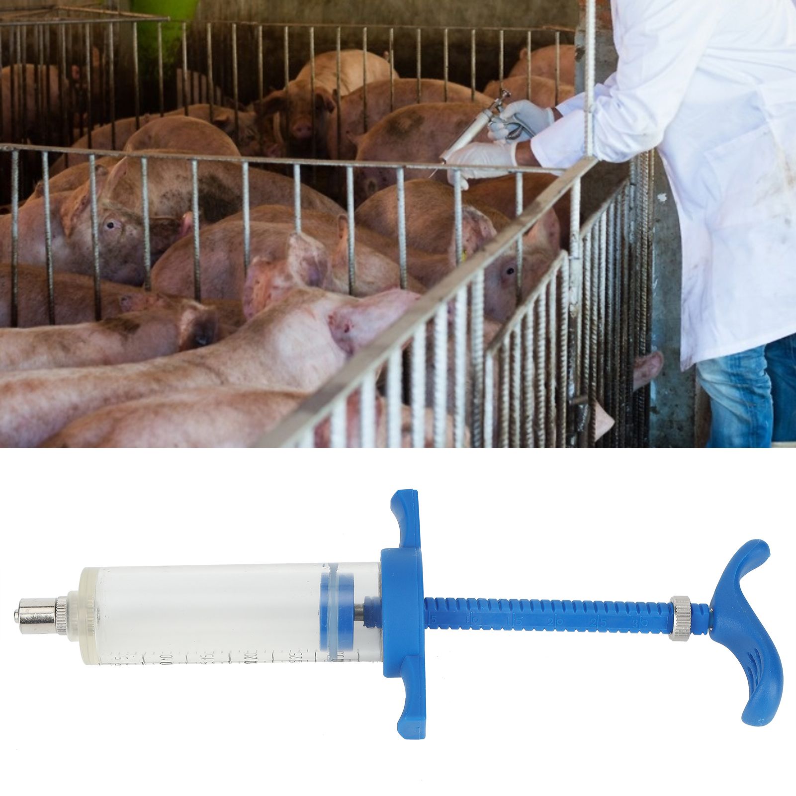 Plastic Steel Syringe Animal Injector Syringe Accessories Animal Nursing view 9