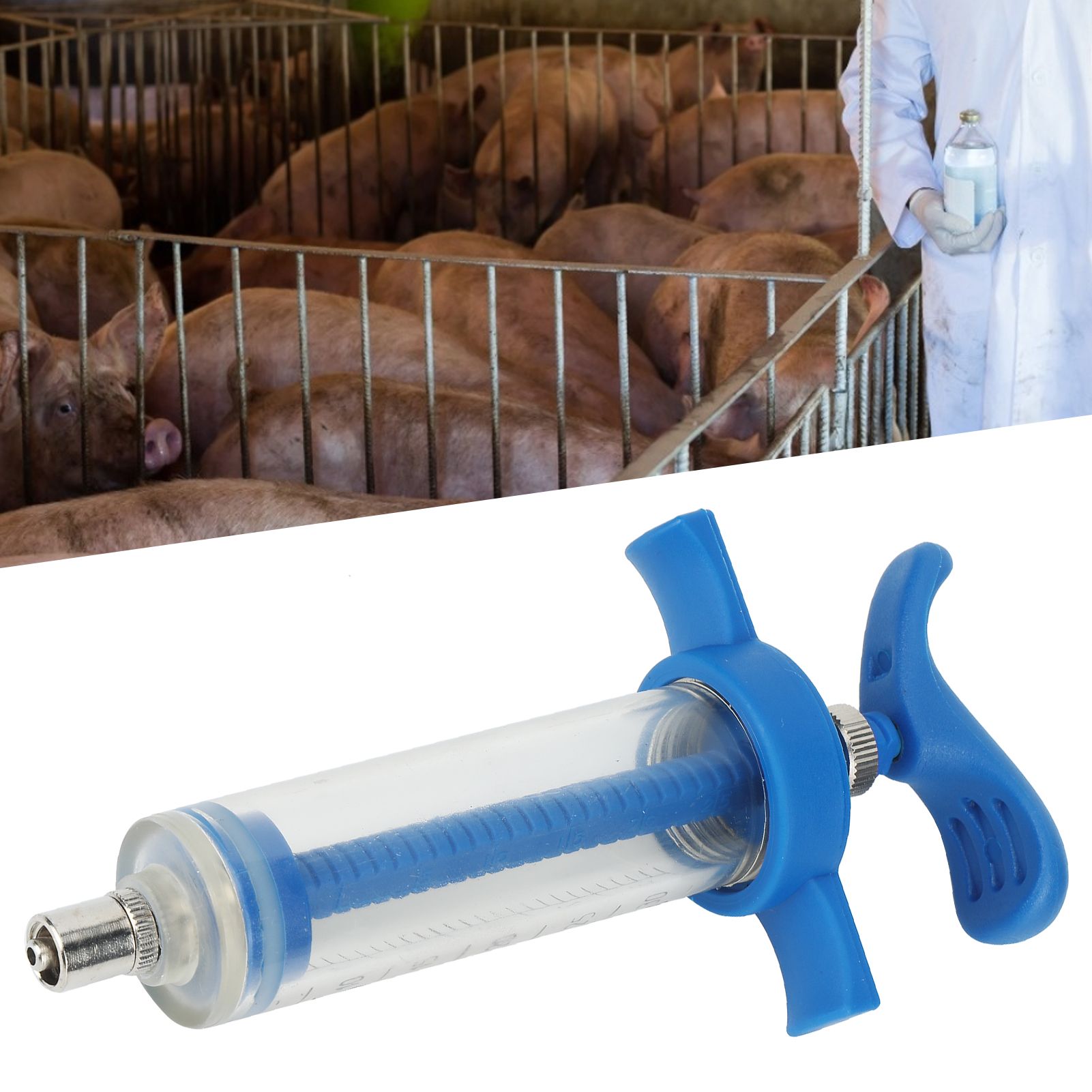Plastic Steel Syringe Animal Injector Syringe Accessories Animal Nursing view 10