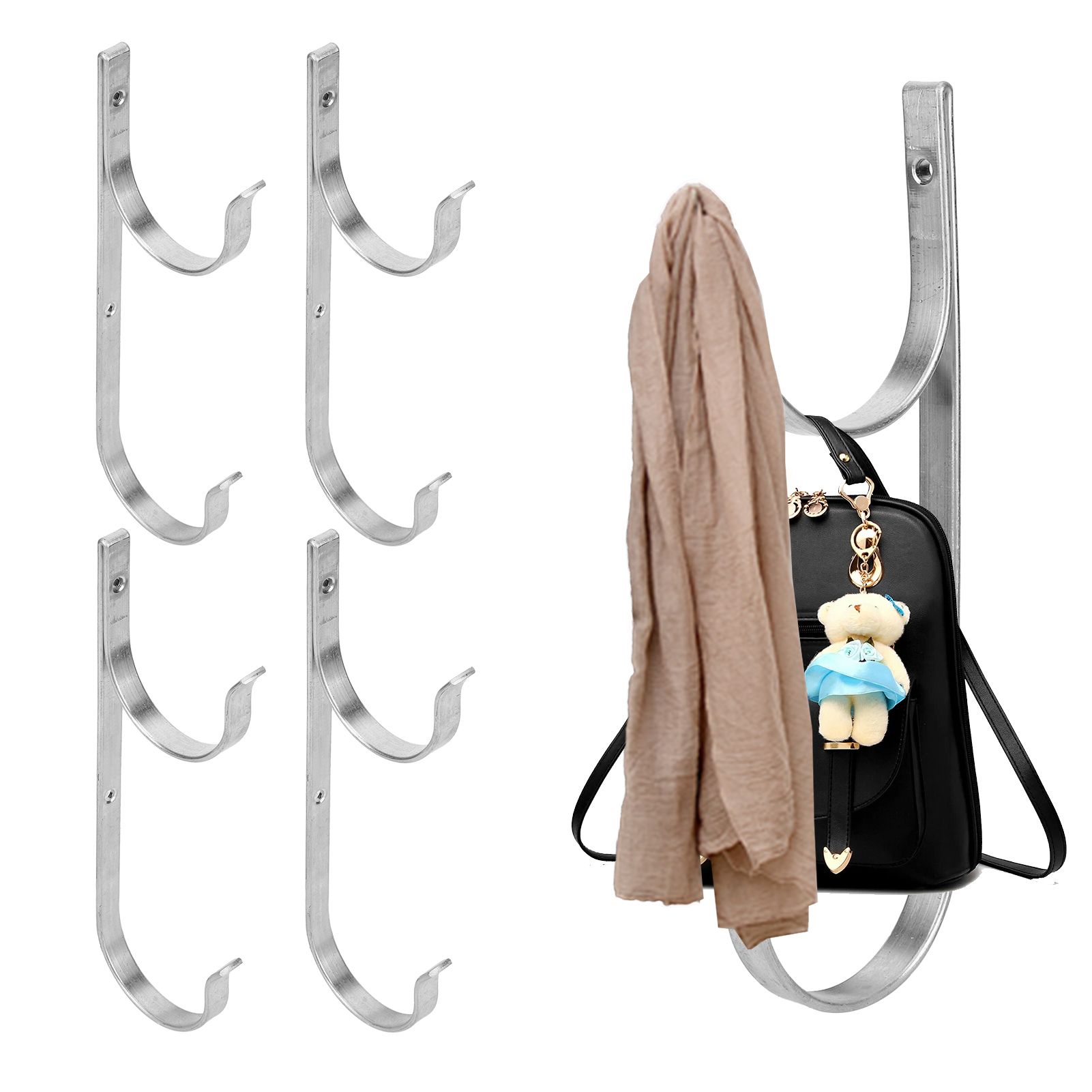 4pcs Aluminum Alloy Hook Clothes Towel Hanger Organizer Supplies for Swimming view 9