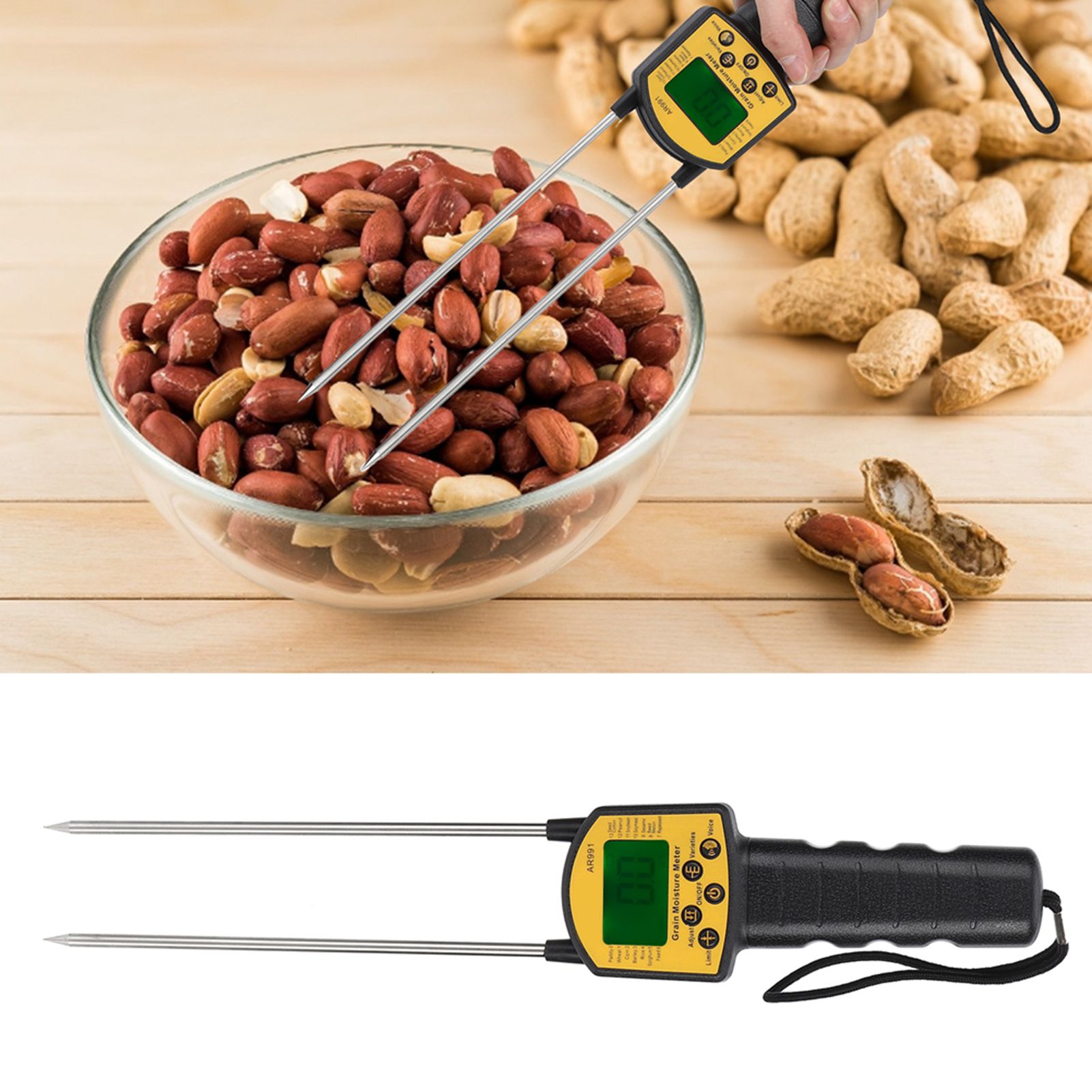 Digital LCD Grain Moisture Meter Corn Stalks Rice Soybean Water Content Analyzer view 10