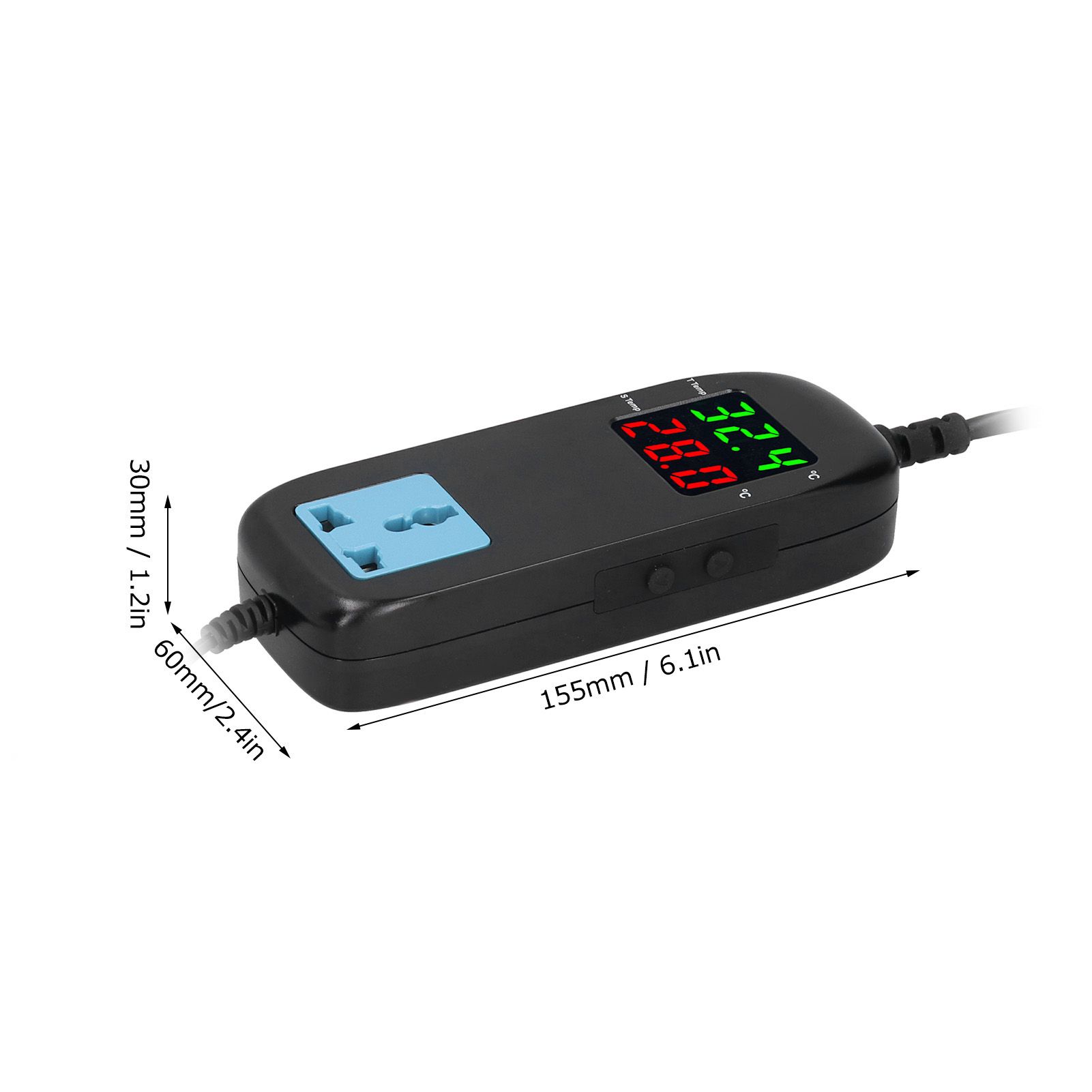 Electronic Thermostat Temperature Controller Dual LED Display with Power Cord view 11