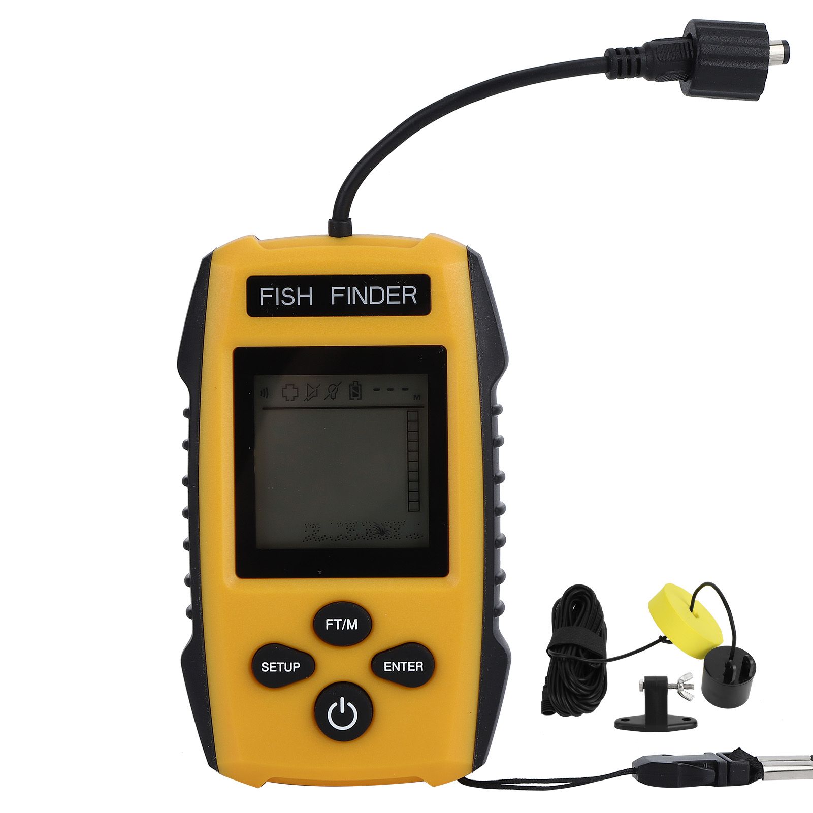 Portable HandHeld Wired Sonar Sensor Ultrasonic Fish Finder Detector Fishing view 2
