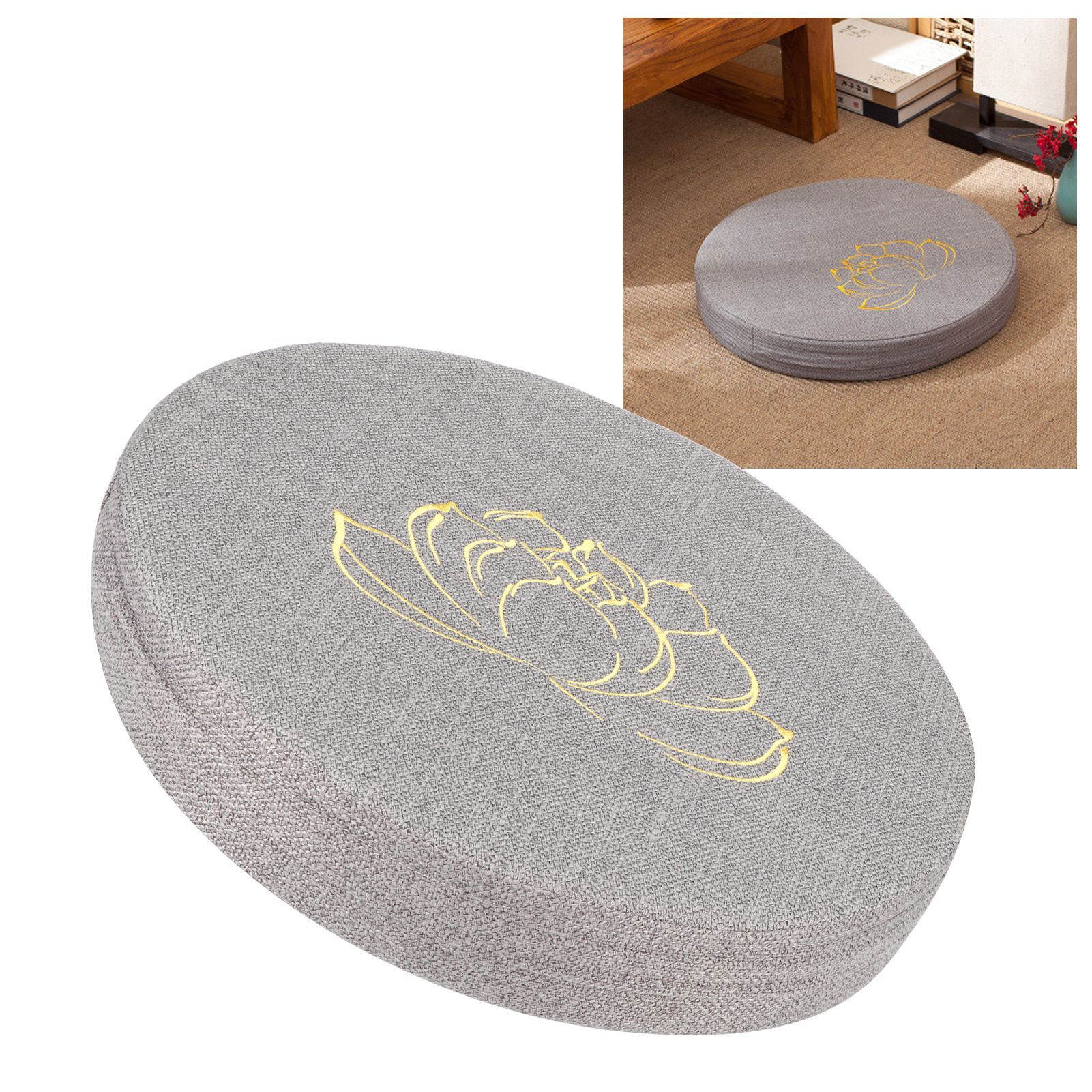 Embroidery Linen Cushion Thickened Round Straw Yoga Mat Home Balcony Seating view 10