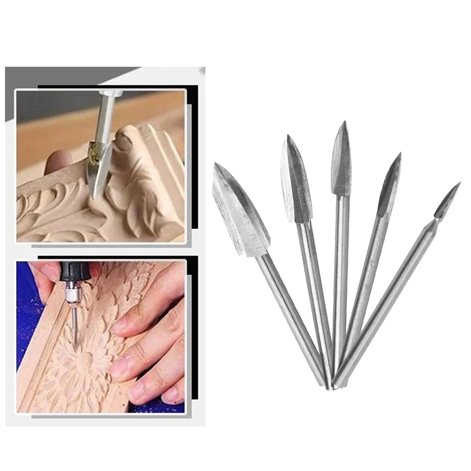 5PCS/Set Wood Engraving Tool Milling Cutter Root Carving Tools for DIY Woodworking view 10