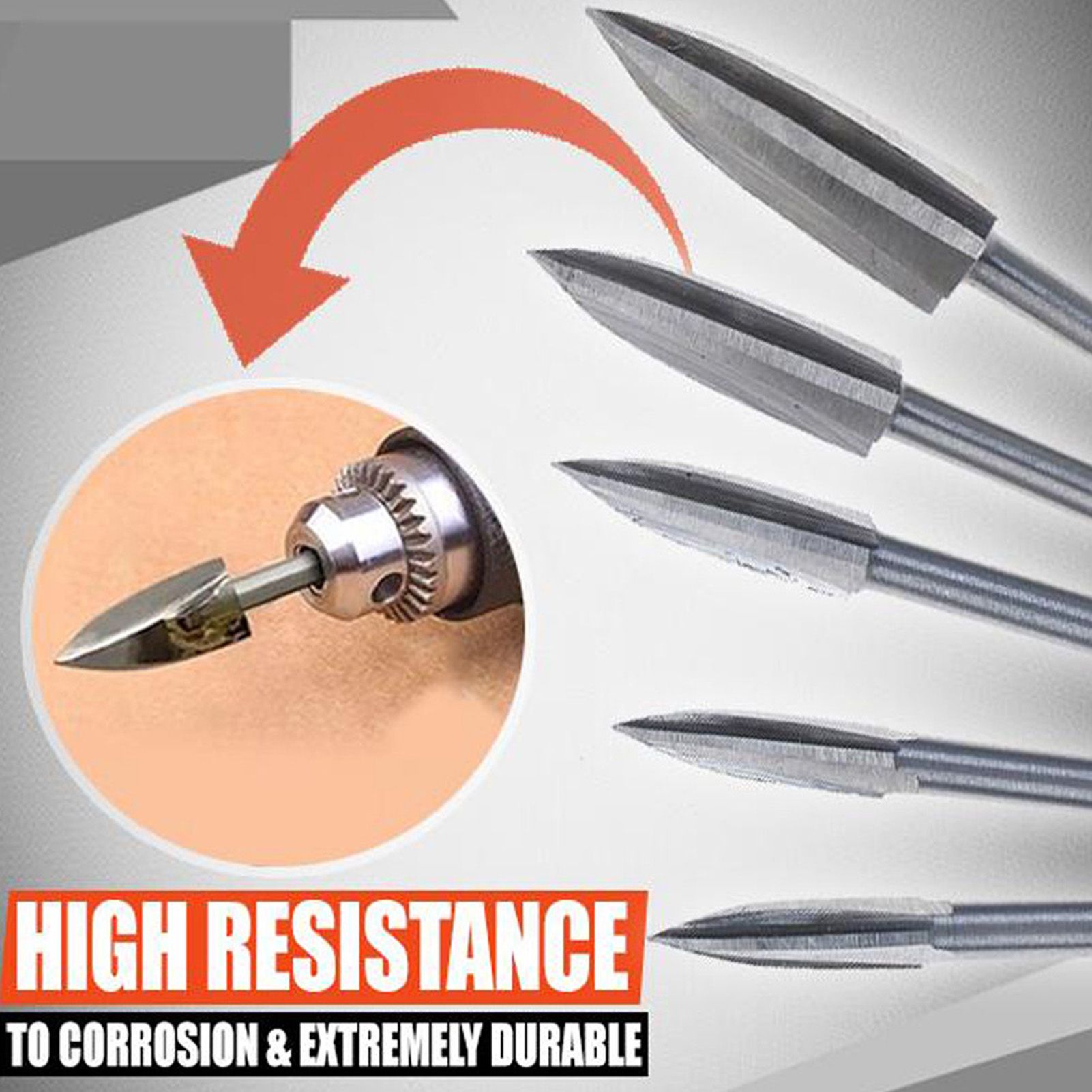 5PCS/Set Wood Engraving Tool Milling Cutter Root Carving Tools for DIY Woodworking view 12