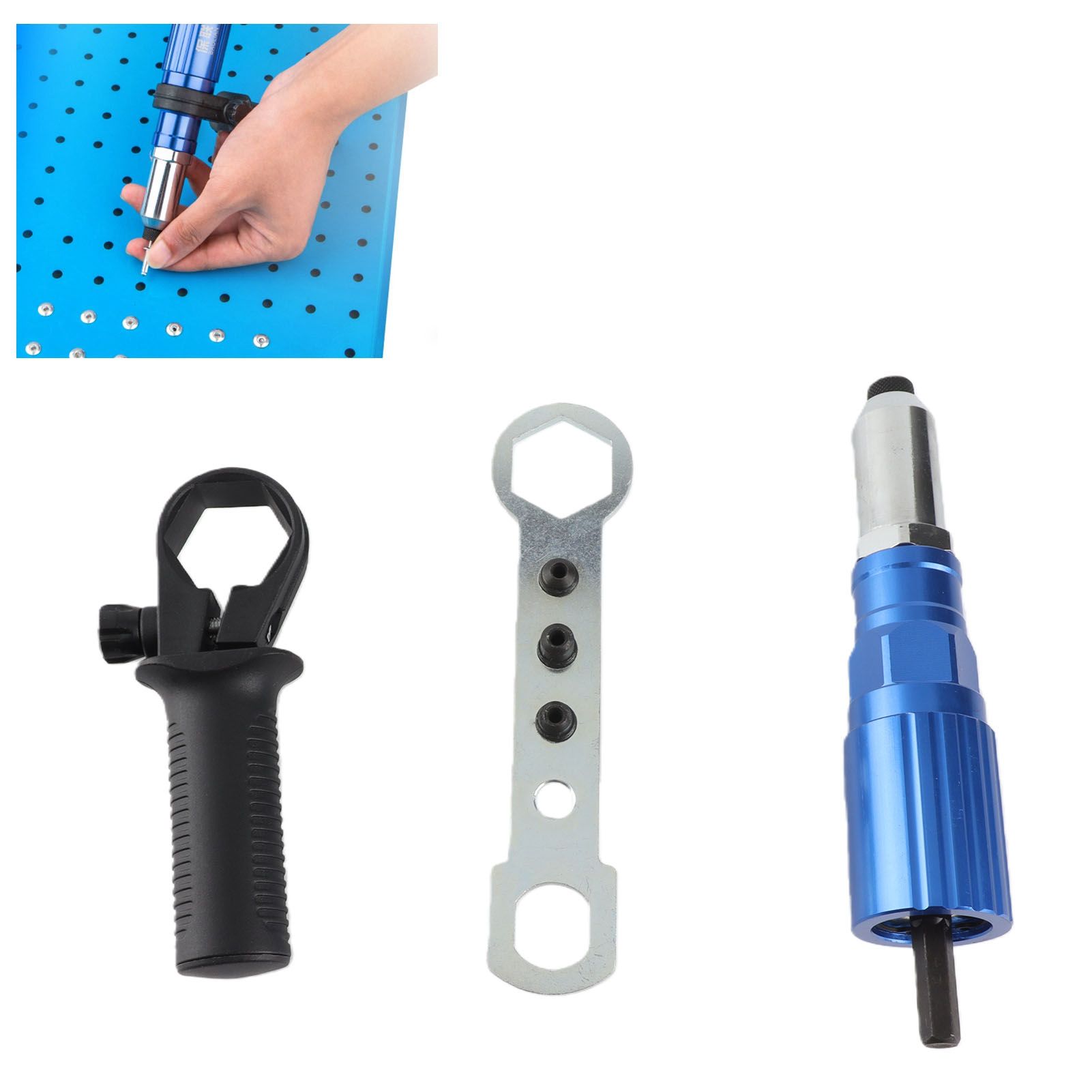Rivet Drill Attachment Electric Riveter Conversion Connector Adaptor Electric view 11