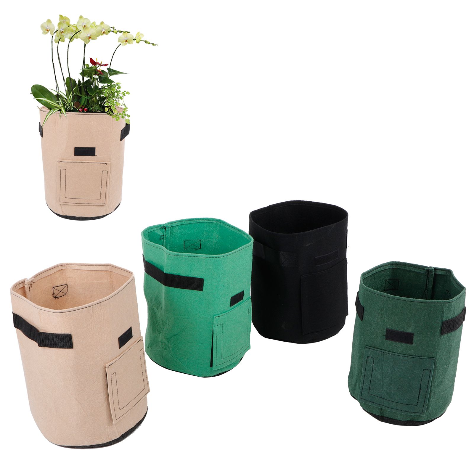 4Pcs Garden Felt Growing Plant Bag Indoor Outdoor Vegetable Flower Pot view 9