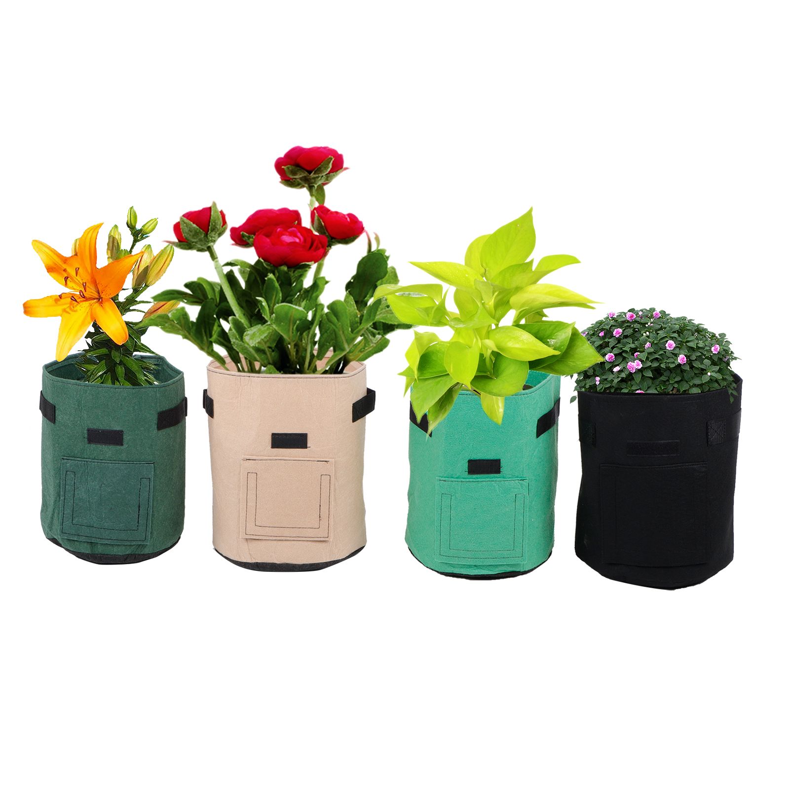 4Pcs Garden Felt Growing Plant Bag Indoor Outdoor Vegetable Flower Pot view 10