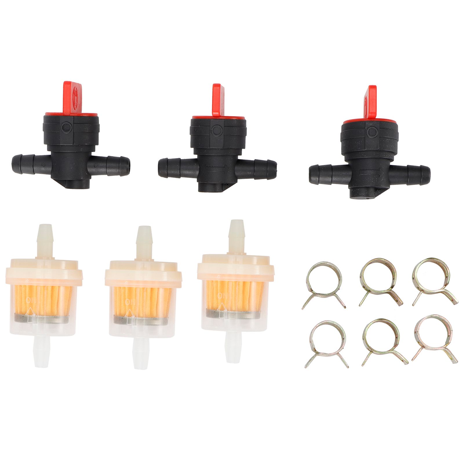 G1/4 Gas Tank Shut Cut Off Valve Filter Clamp Kit for Garden Brush Cutter Lawn view 2