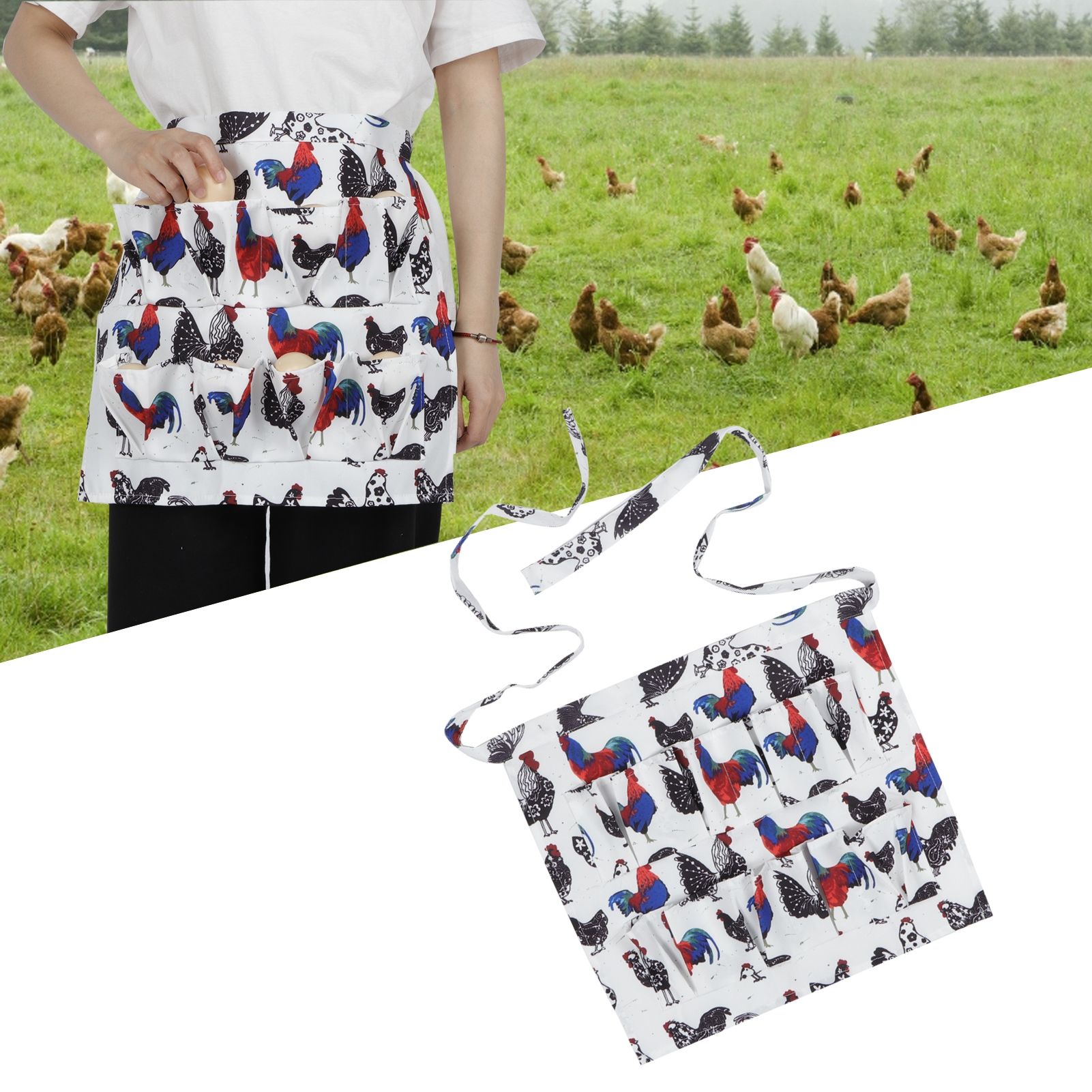 Multiple Pockets Eggs Collecting Gathering Holding Apron for Chicken Duck Eggs view 9