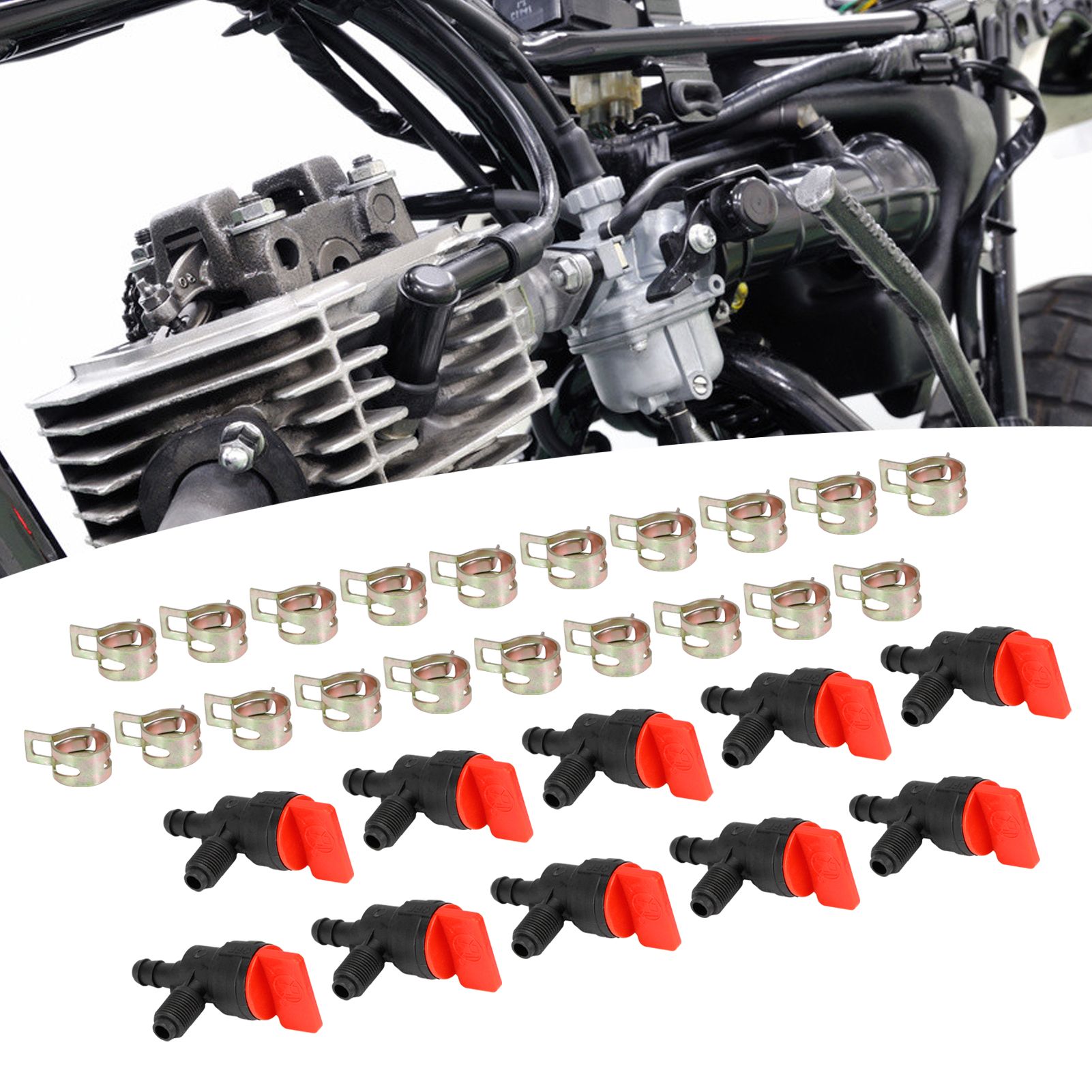90 Degree Fuel Shut Off Valve Carburetor Parts for 1/4in Tube 698181 494539 view 9