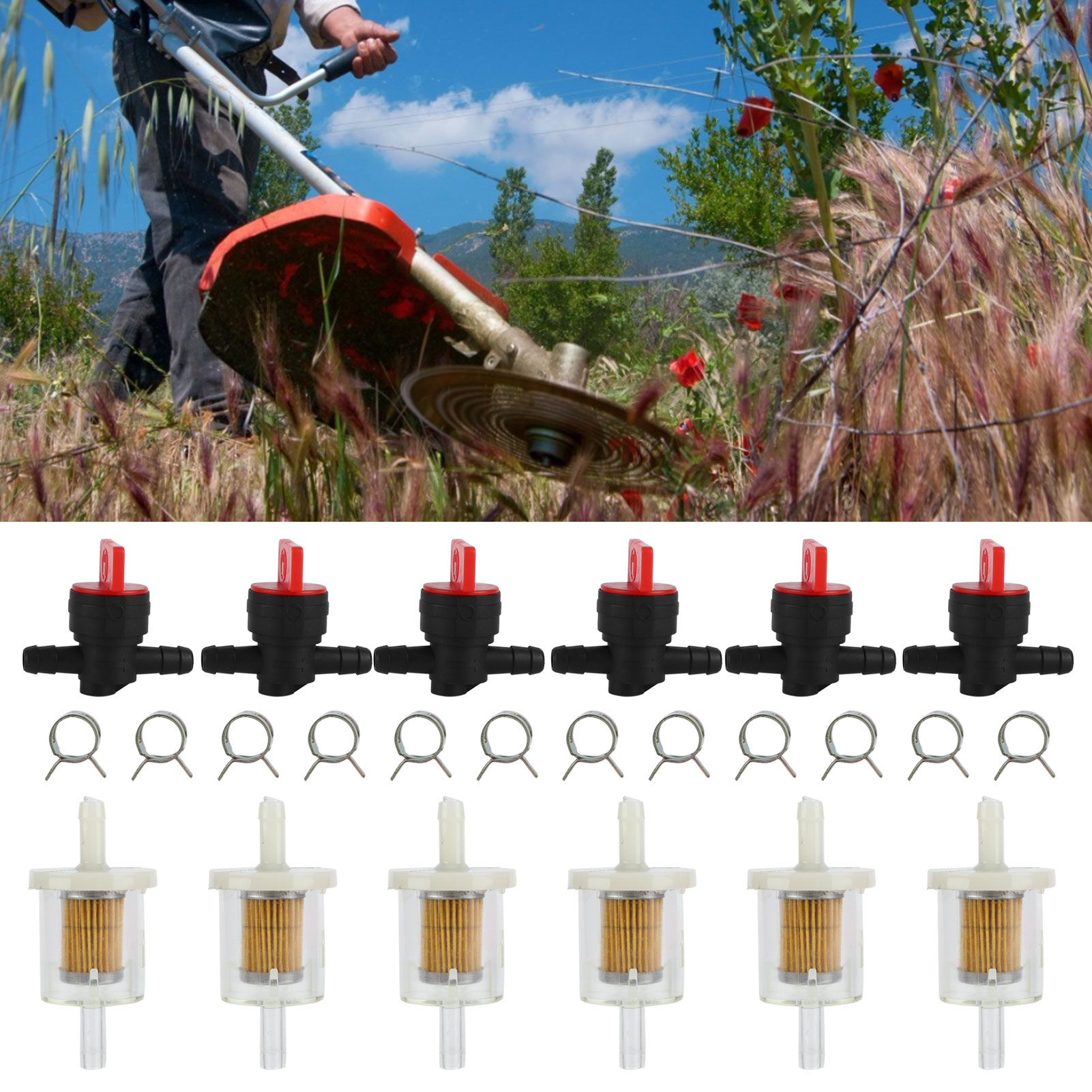 Carburetor Filter Cutoff Shut Off Valve Clamp Kit for Garden Brush Cutter Lawn view 10
