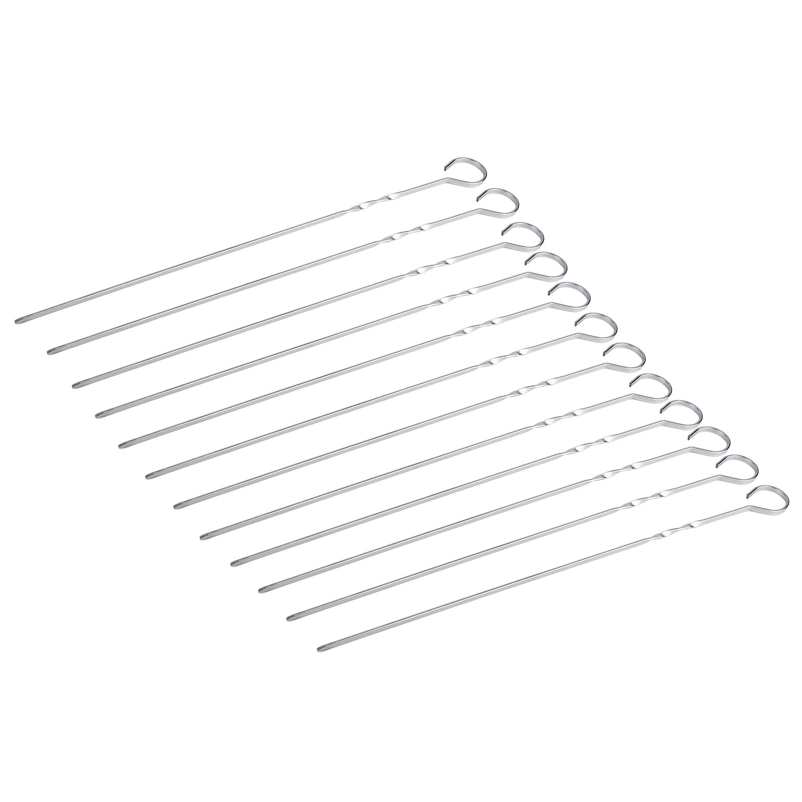14in BBQ Skewers Set Portable Stainless Steel Barbecue Sticks Needle Outdoor view 3