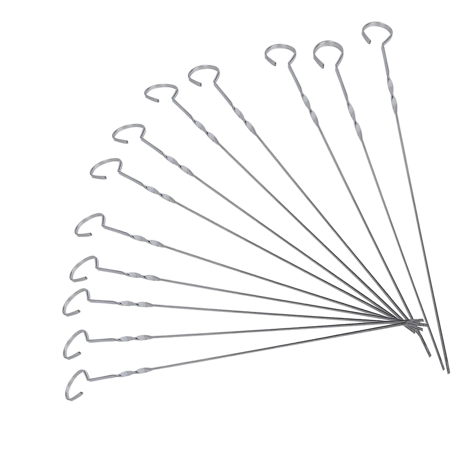 14in BBQ Skewers Set Portable Stainless Steel Barbecue Sticks Needle Outdoor view 4