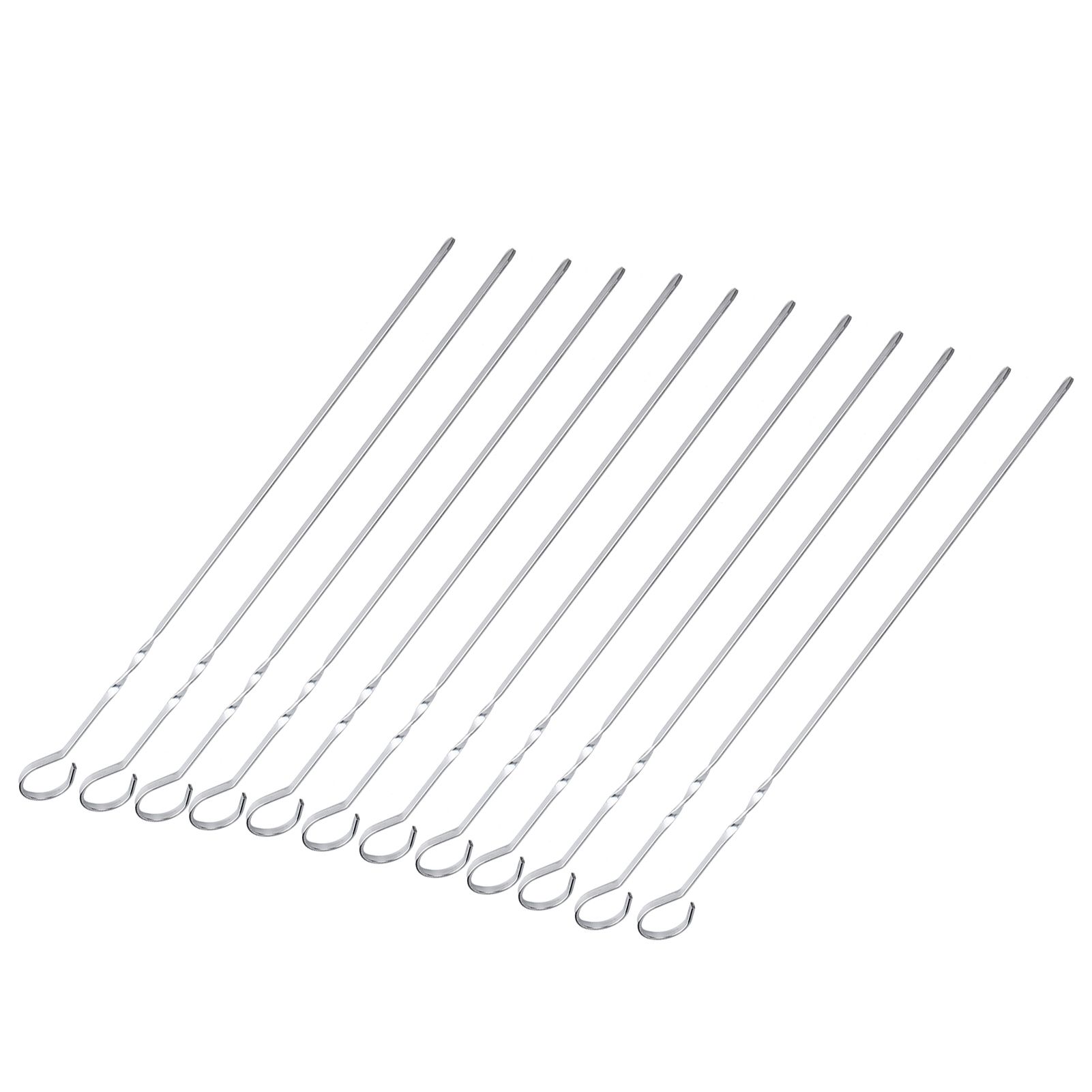14in BBQ Skewers Set Portable Stainless Steel Barbecue Sticks Needle Outdoor view 8