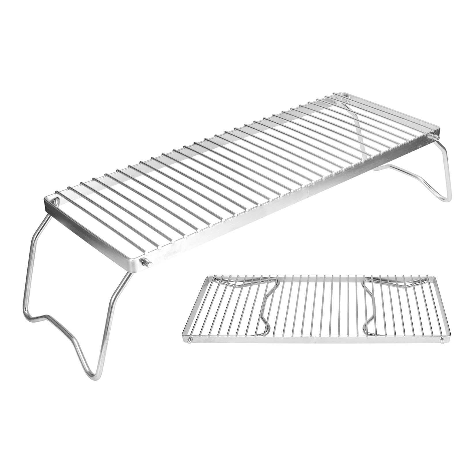 Folding Campfire Grill Portable Stainless Steel Barbeque Cooking Rack Grate Grid view 7