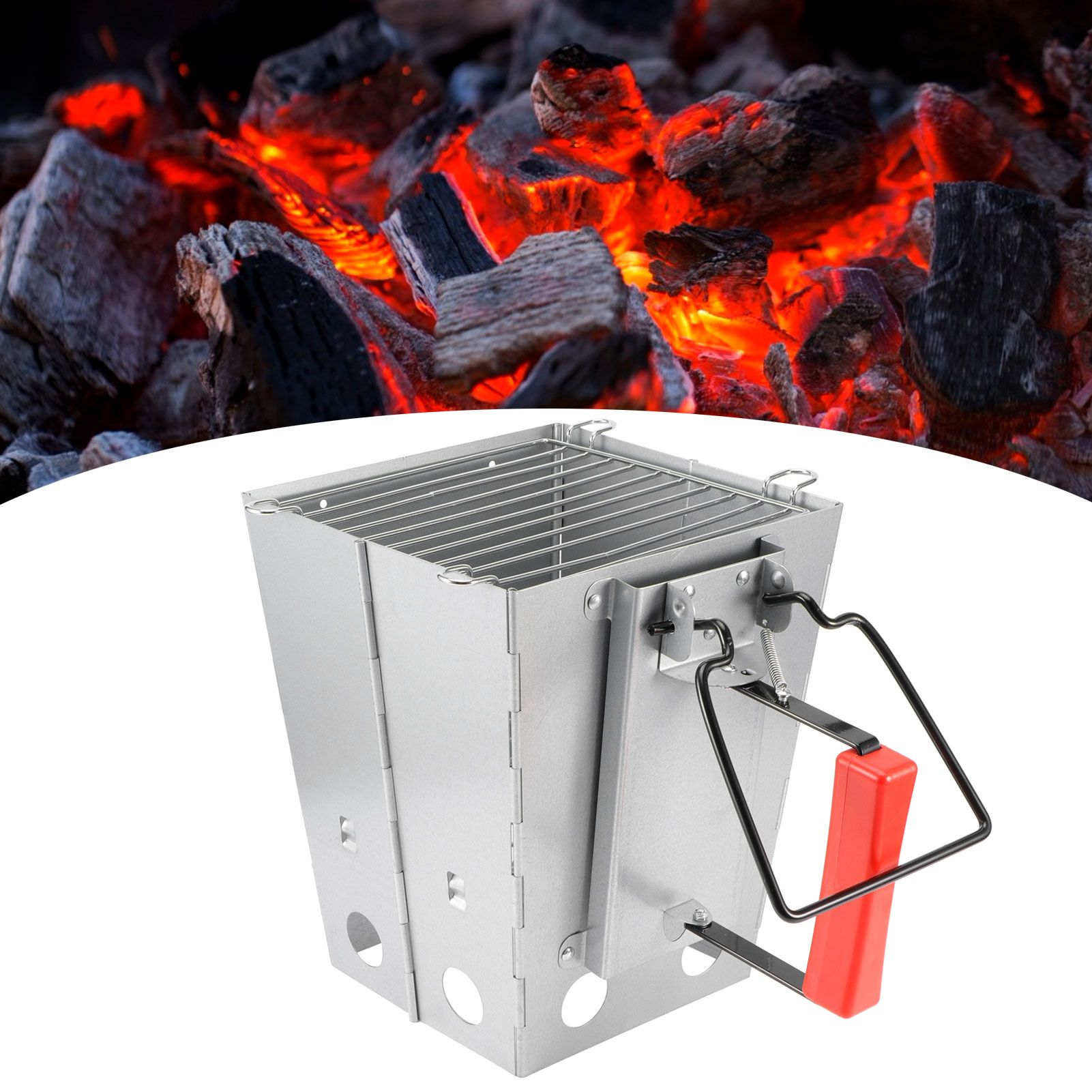 Folding Camp Burning Stove Stainless Steel Portable Camping BBQ Grill with view 10