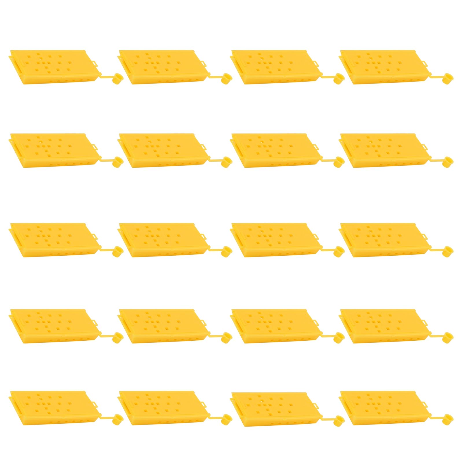 20Pcs Queen Bee Cages Yellow Plastic Capture Box Beekeeping Transport Tool view 2