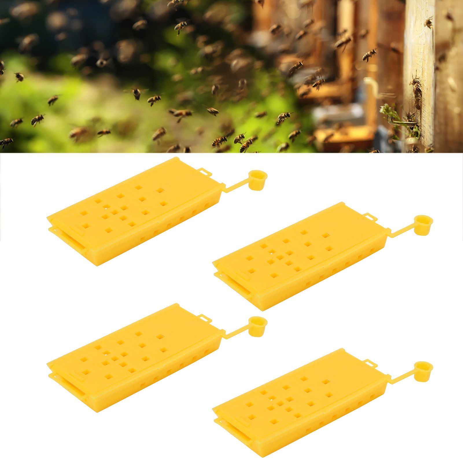20Pcs Queen Bee Cages Yellow Plastic Capture Box Beekeeping Transport Tool view 9