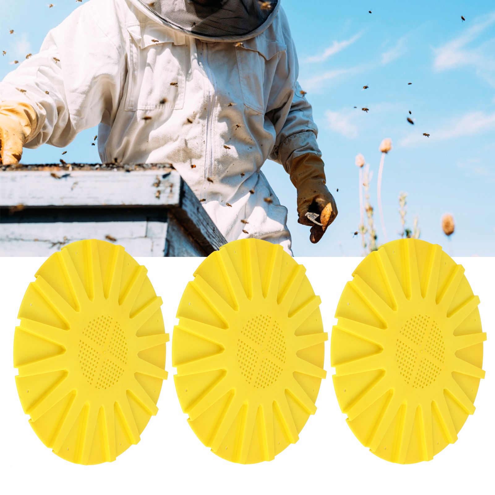 3Pcs Beehive Boor Exit Disc 16 Way Round AntiRunning Escape Plate Beekeeping Tool view 9