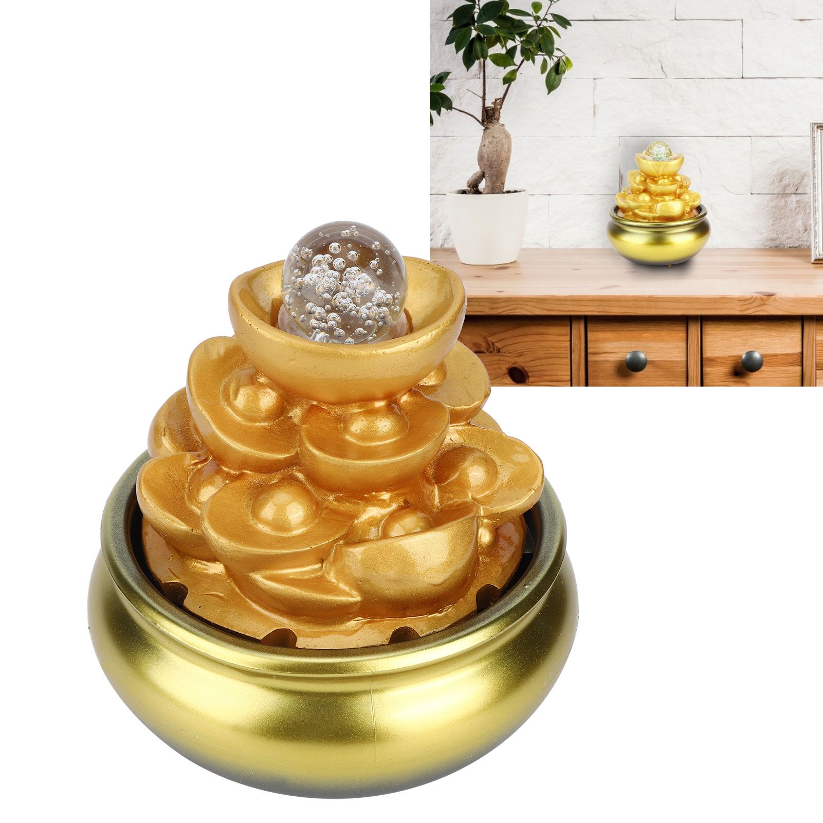 LED Water Fountain Innovative Resin Waterfall Ornament Art Crafts for Home view 9