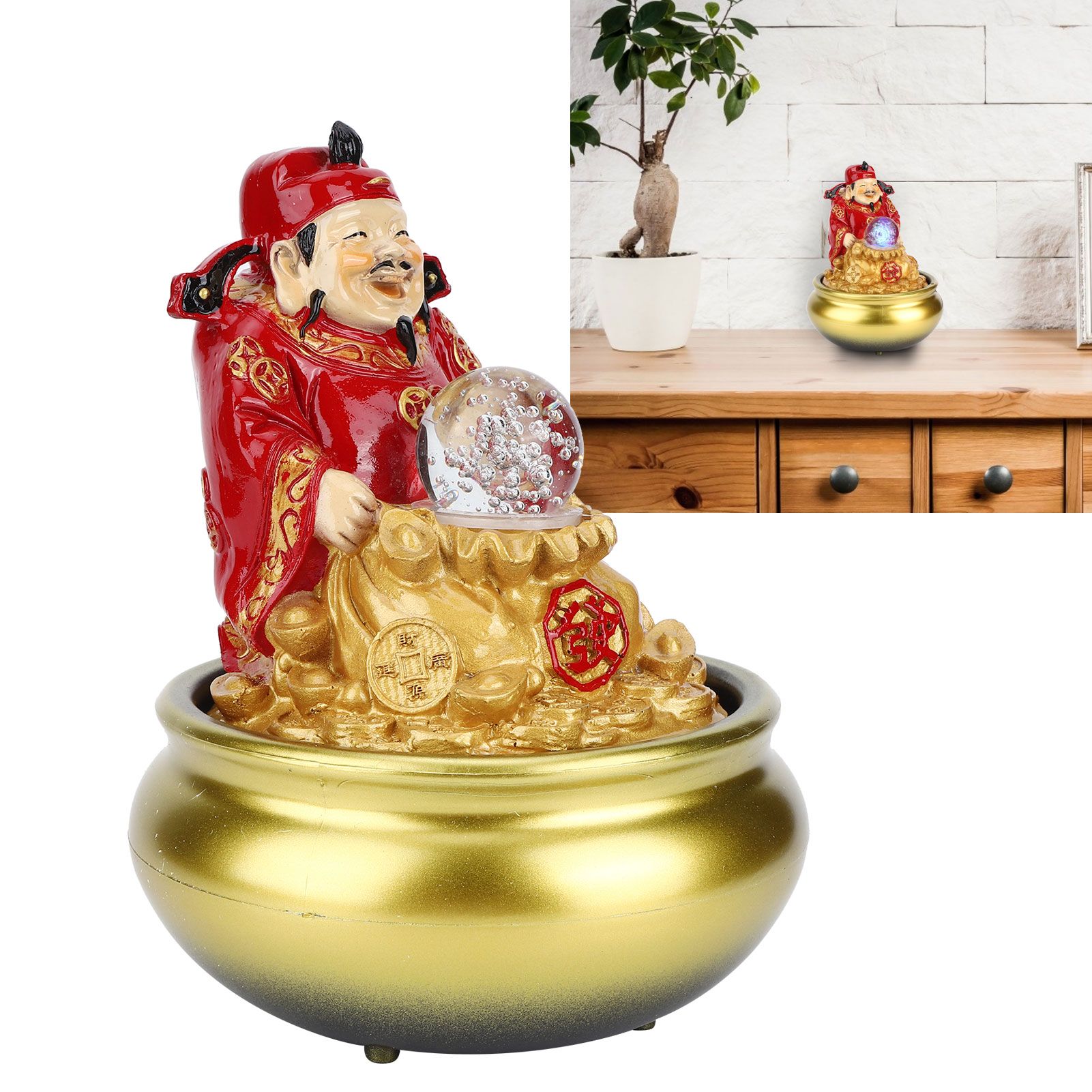 LED Water Fountain Innovative Resin Waterfall Ornament Art Crafts for Home view 9