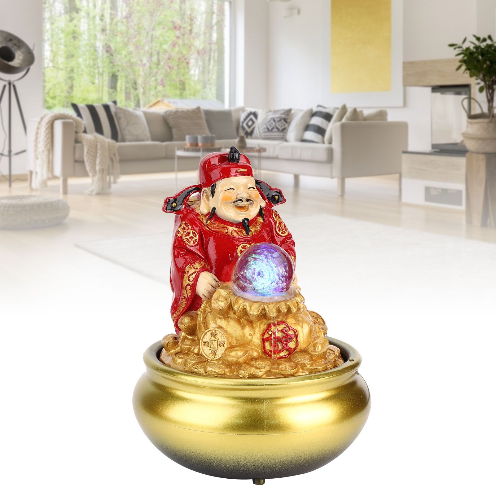 LED Water Fountain Innovative Resin Waterfall Ornament Art Crafts for Home view 10
