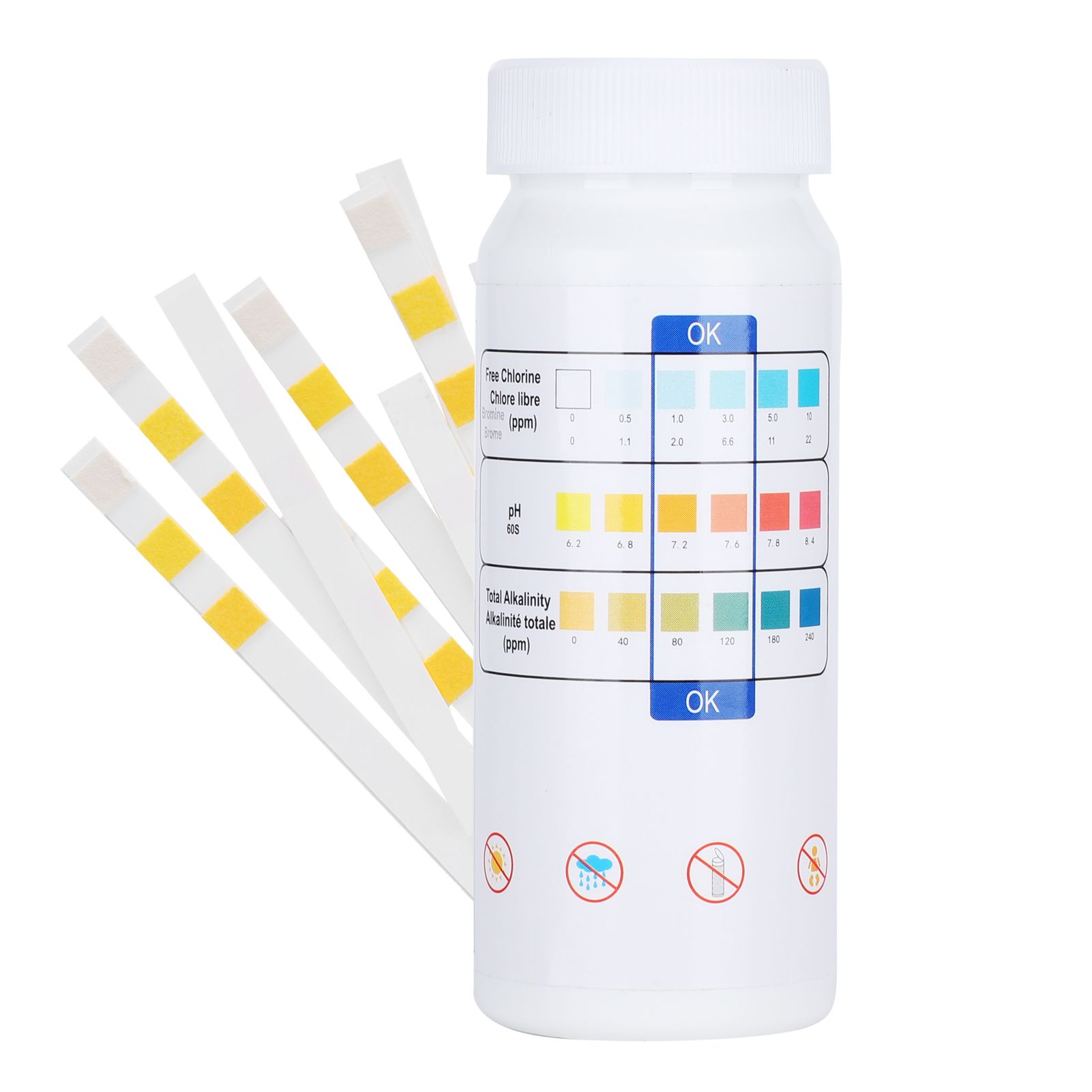 3in1 Water PH Test Paper Swimming Pool SPA Chlorine Test Strips Pool Cleaner view 3