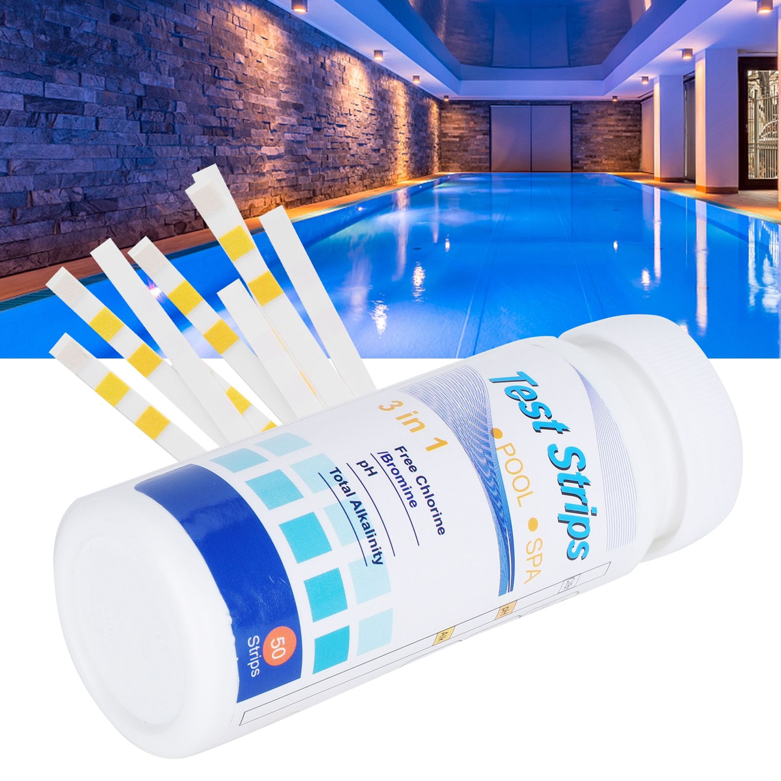 3in1 Water PH Test Paper Swimming Pool SPA Chlorine Test Strips Pool Cleaner view 10