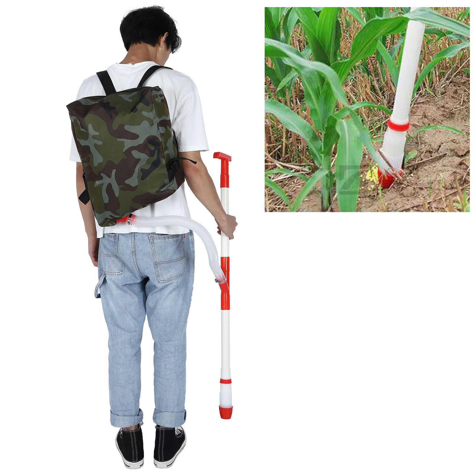 Manual Fertilizer Spreader Fertilizing Tool with Bag for Farm Corn Vegetables view 9