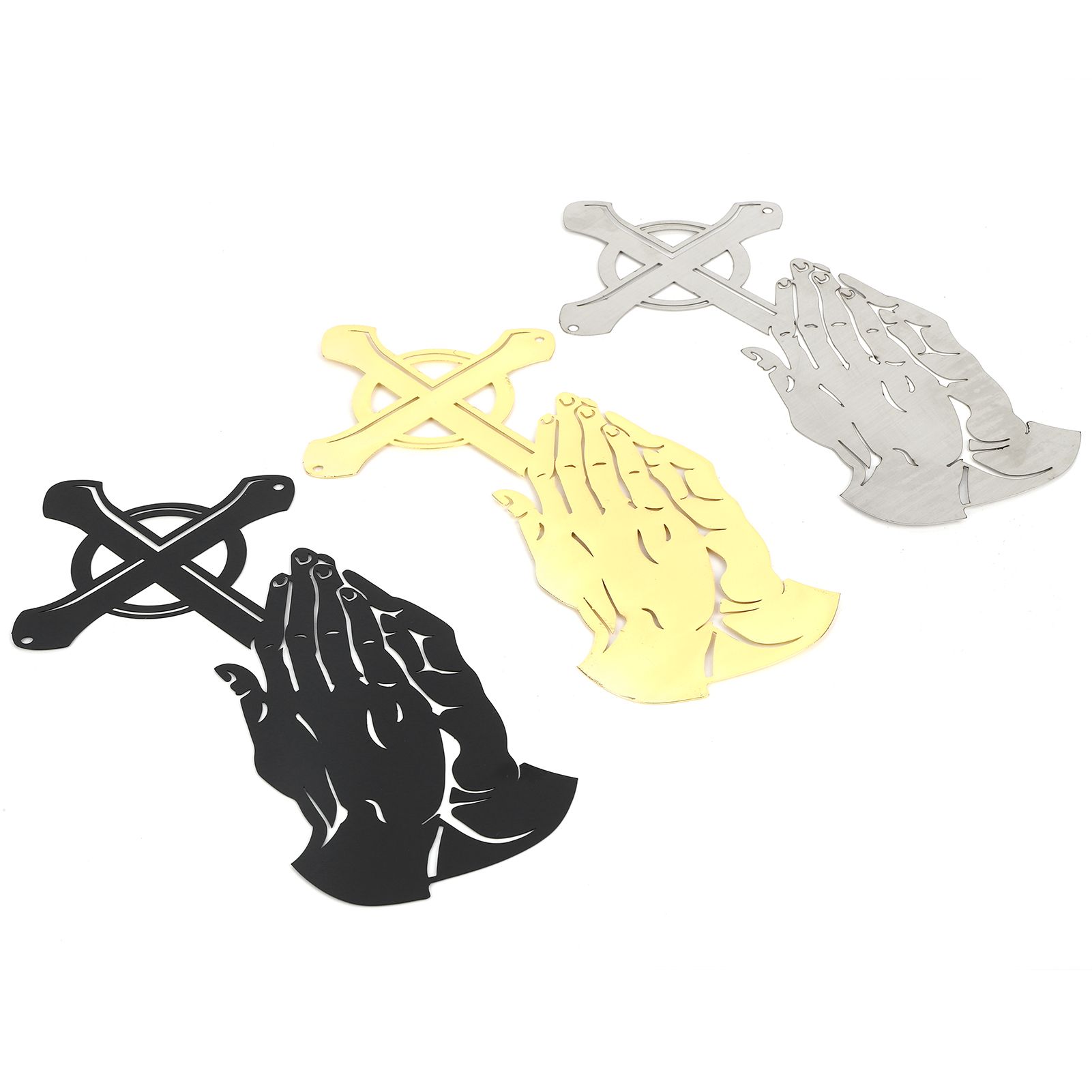 3PCS/Set Peaceful Praying Hands Wall Decor with Religious Cross Garden view 4