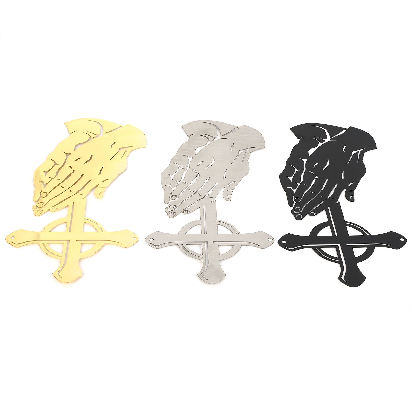 3PCS/Set Peaceful Praying Hands Wall Decor with Religious Cross Garden view 6