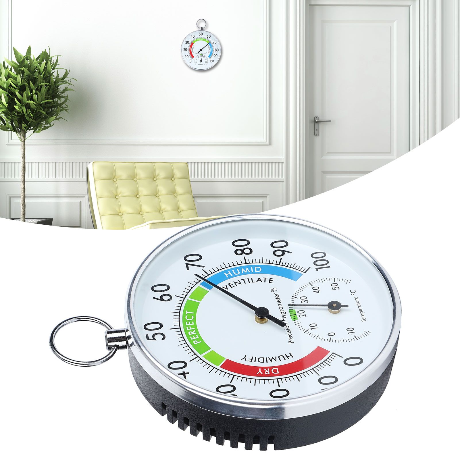 Indoor Thermometer Hygrometer Wall Hanging Temperature Humidity Meter for Home view 11